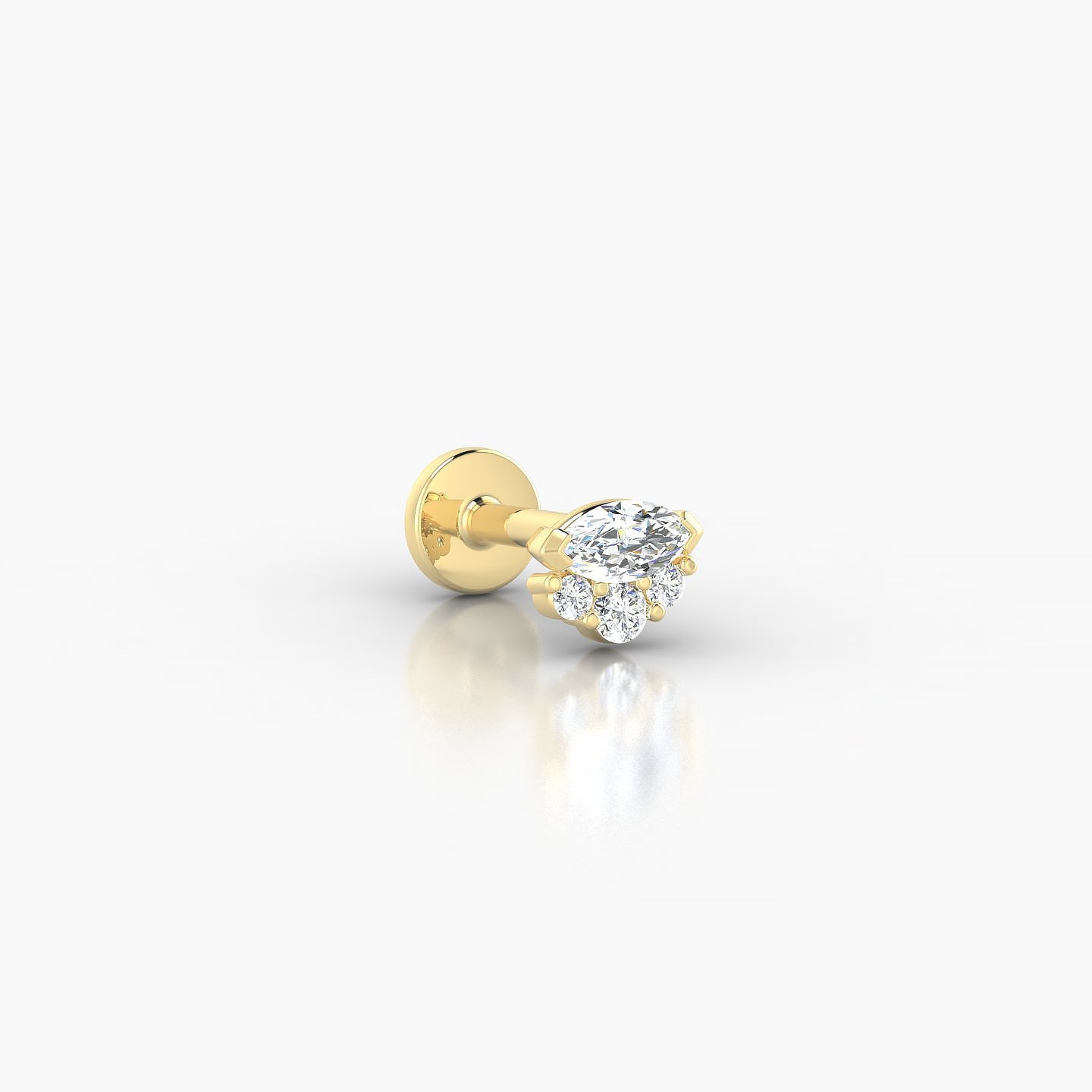 Danu | 18k Yellow Gold 5 mm 5 mm Diamond Nostril Piercing