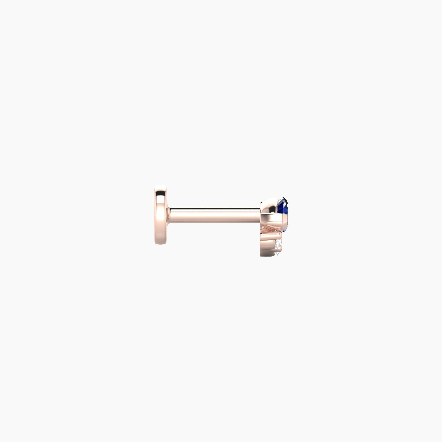 Danu | 18k Rose Gold 5 mm 5 mm Sapphire & Diamond Nostril Piercing