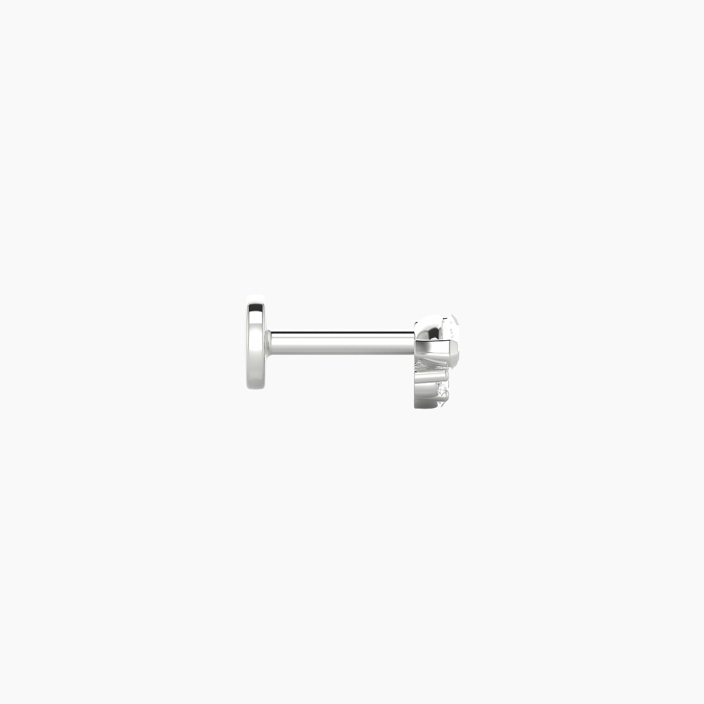 Danu | 18k White Gold 5 mm 5 mm Diamond Nostril Piercing