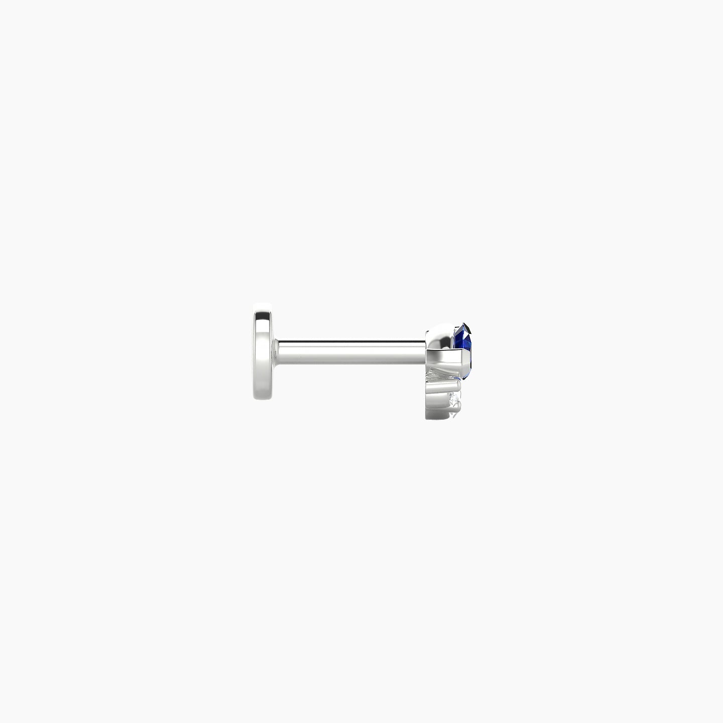 Danu | 18k White Gold 5 mm 5 mm Sapphire & Diamond Nostril Piercing