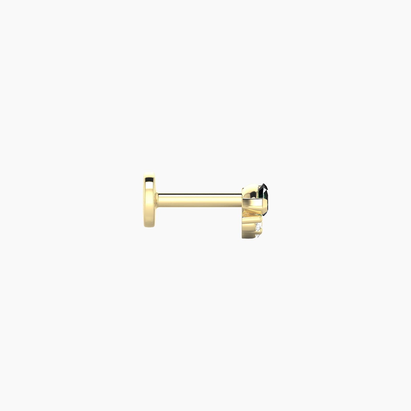 Danu | 18k Yellow Gold 5 mm 5 mm Emerald & Diamond Nostril Piercing