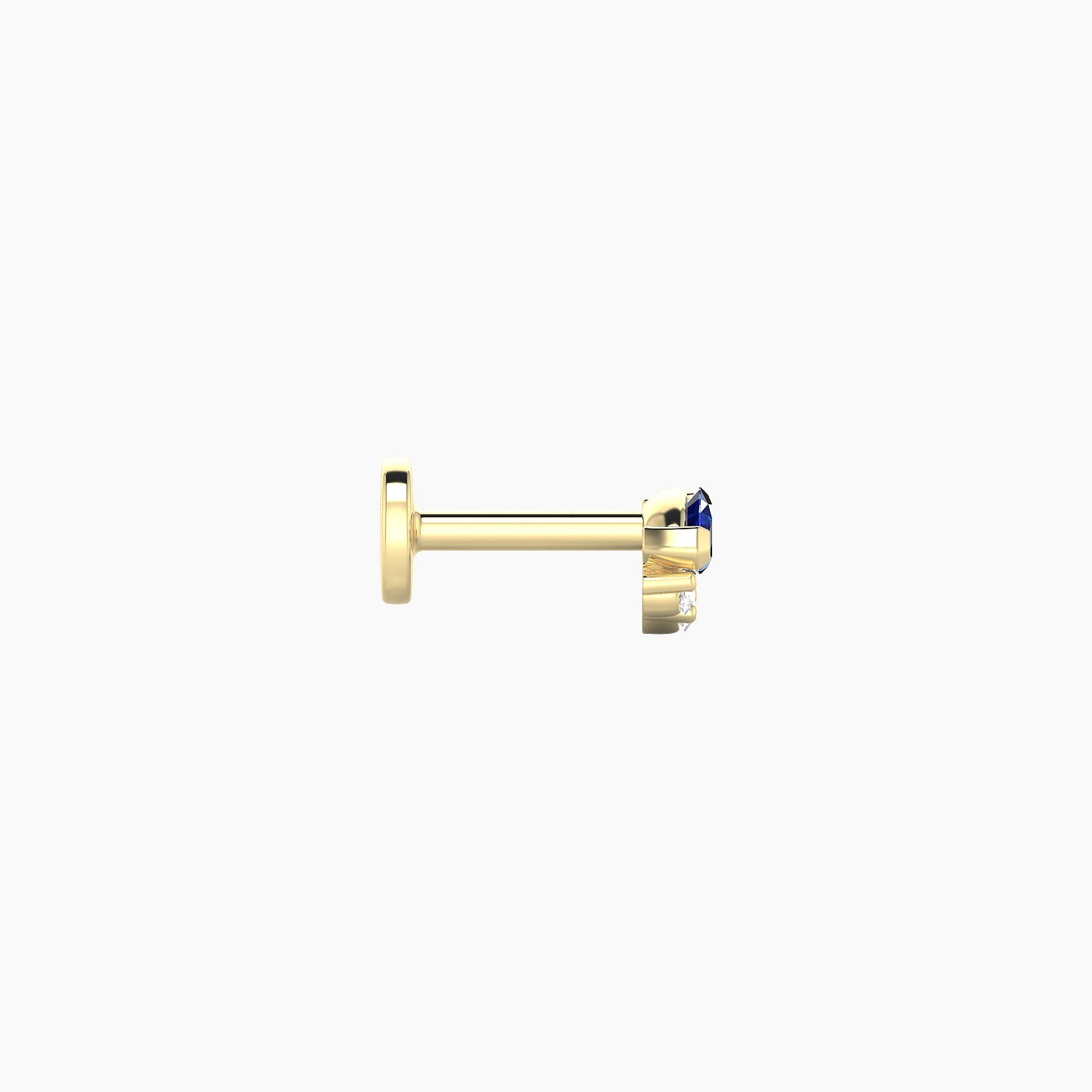 Danu | 18k Yellow Gold 5 mm 5 mm Sapphire & Diamond Nostril Piercing