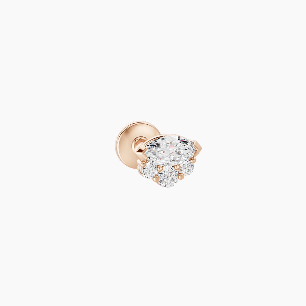 Danu | 18k Rose Gold 5 mm 5 mm Diamond Piercing