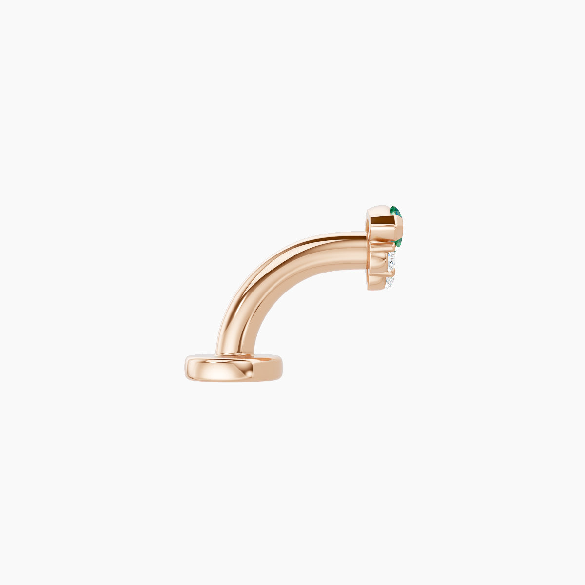 Danu | 18k Rose Gold 6 mm 5 mm Emerald & Diamond Floating Navel Piercing