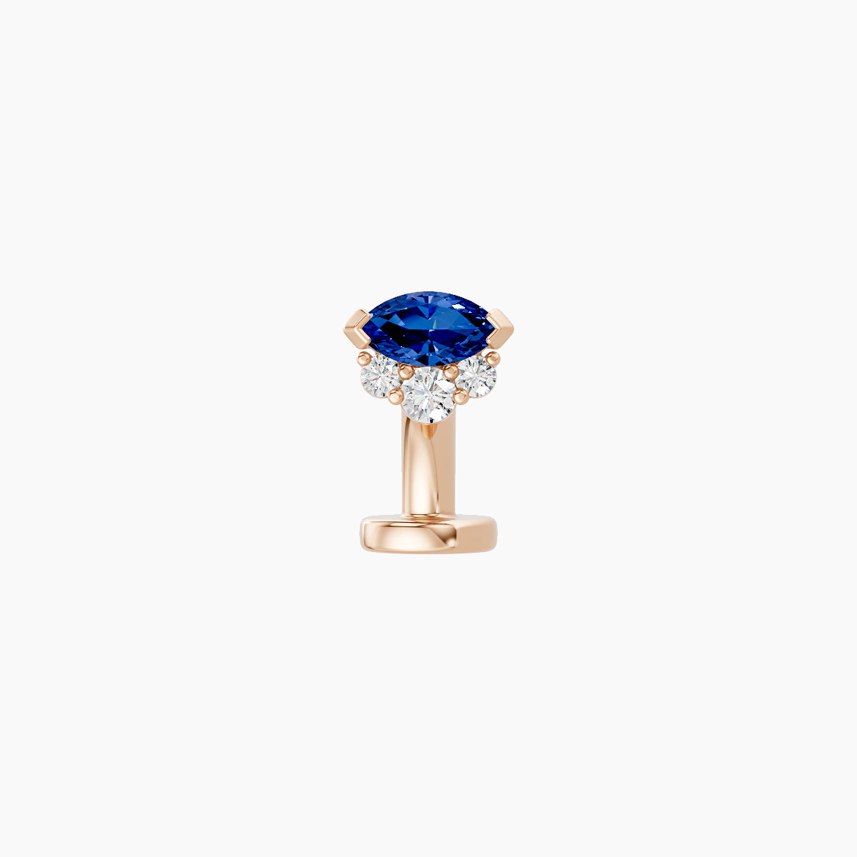 Danu | 18k Rose Gold 6 mm 5 mm Sapphire & Diamond Floating Navel Piercing
