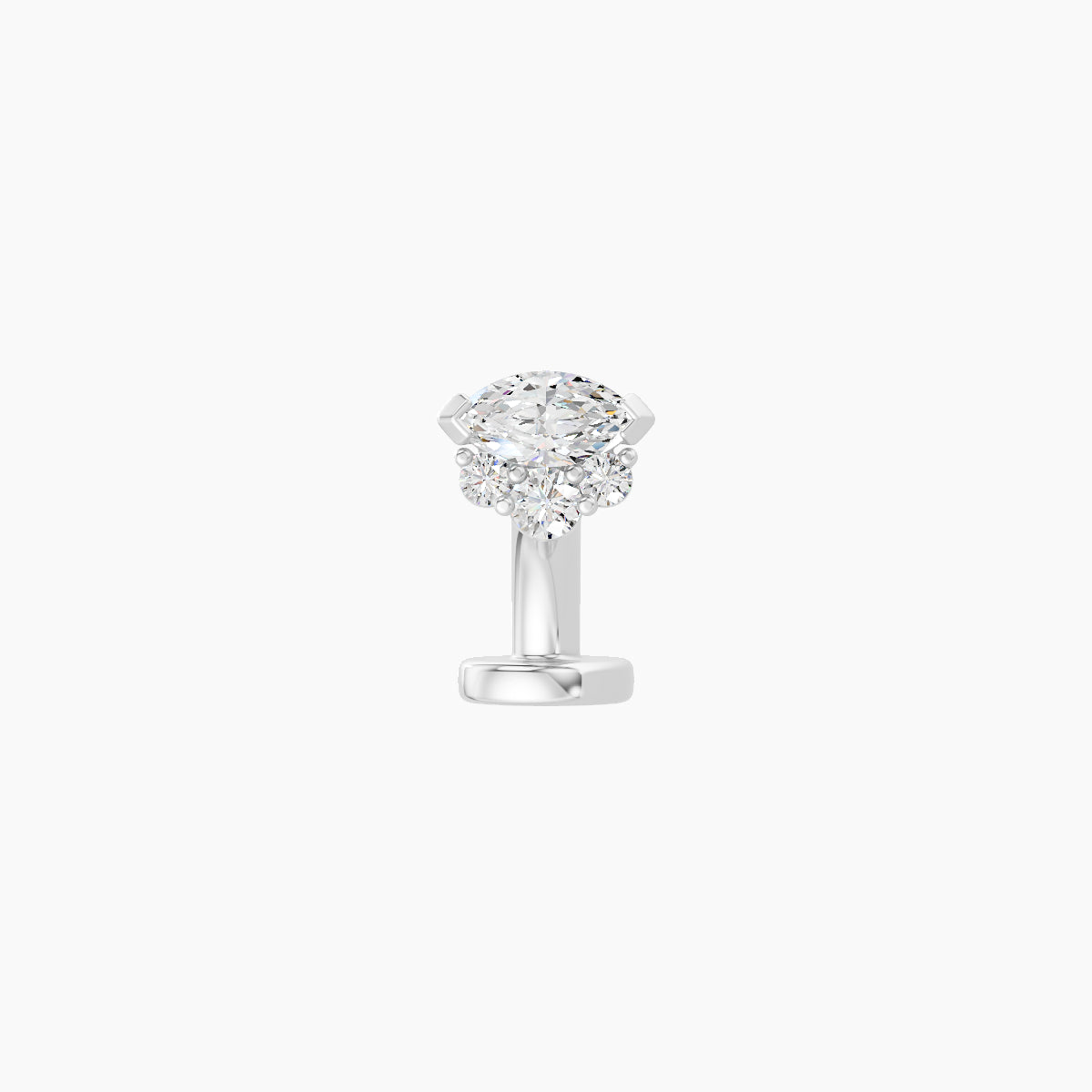 Danu | 18k White Gold 5 mm 6 mm Diamond Floating Navel Piercing