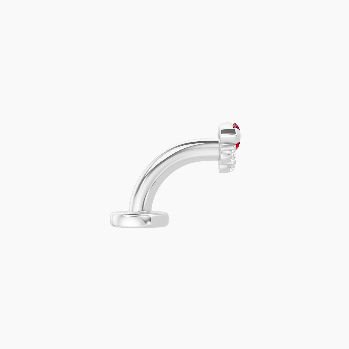 Danu | 18k White Gold 6 mm 5 mm Ruby & Diamond Floating Navel Piercing