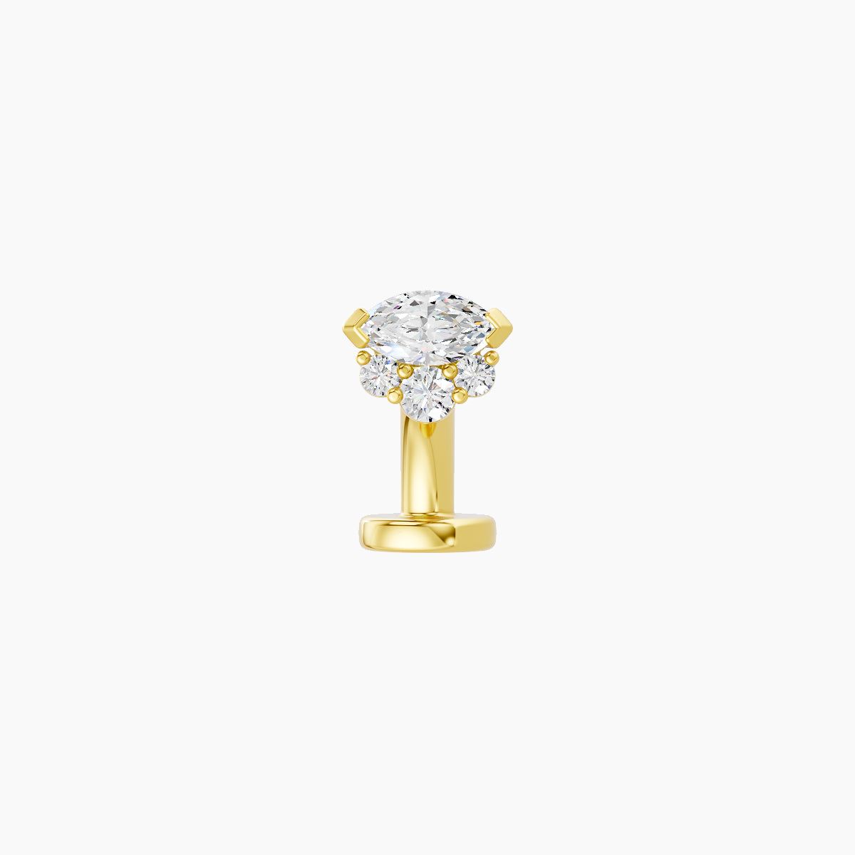 Danu | 18k Yellow Gold 5 mm 6 mm Diamond Floating Navel Piercing