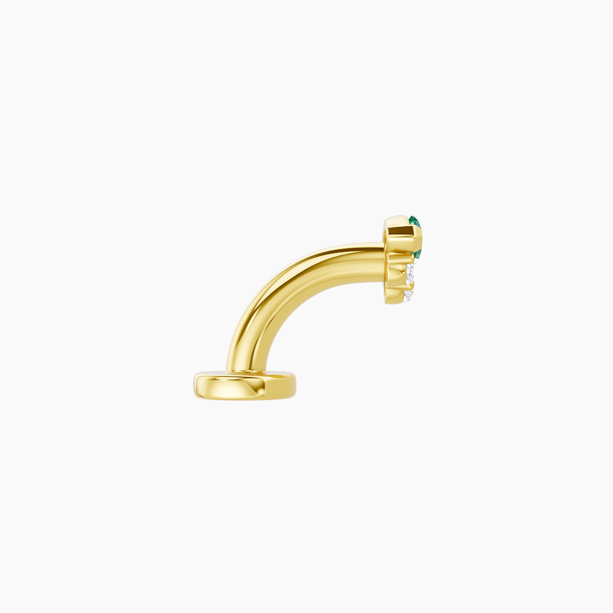 Danu | 18k Yellow Gold 6 mm 5 mm Emerald & Diamond Floating Navel Piercing