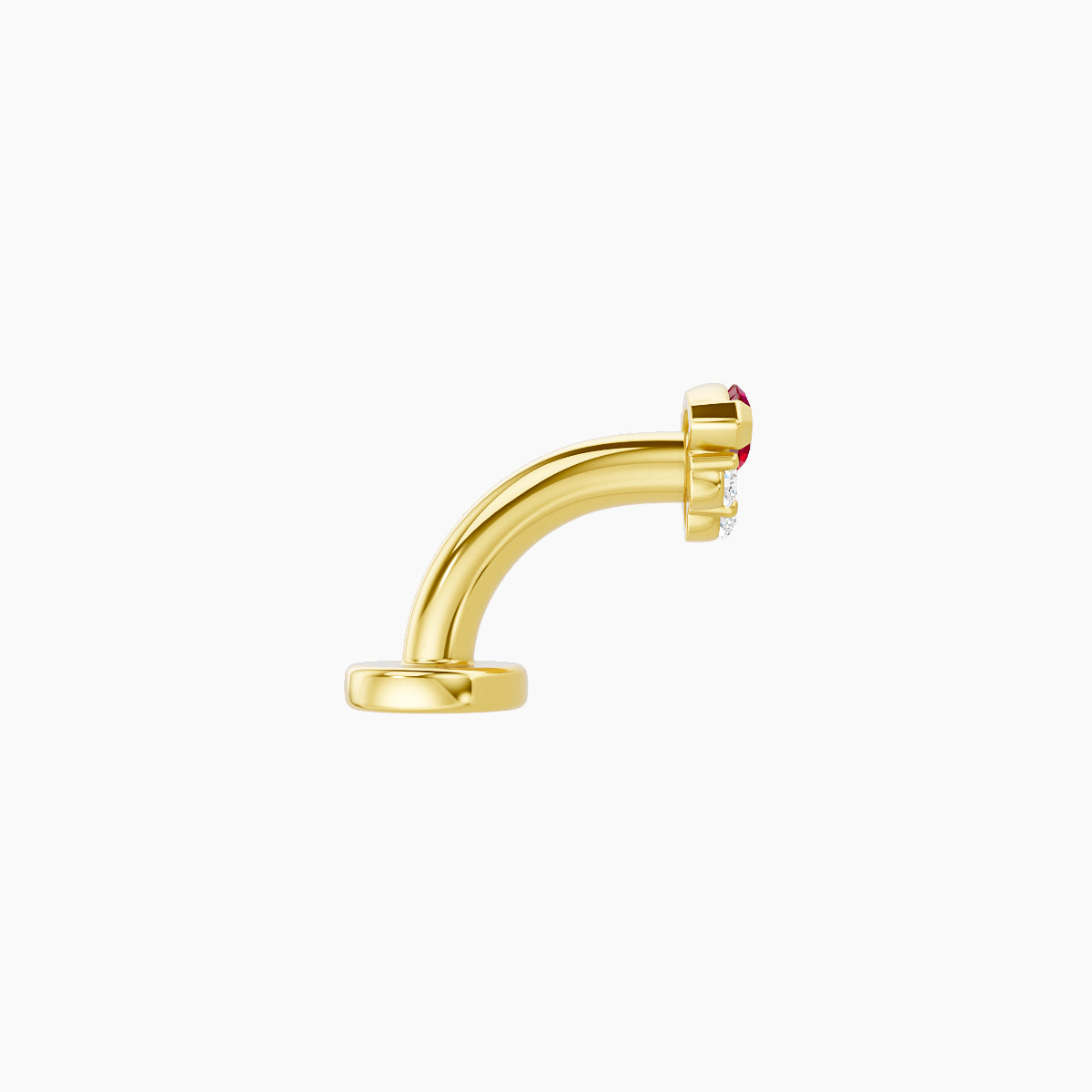 Danu | 18k Yellow Gold 6 mm 5 mm Ruby & Diamond Floating Navel Piercing