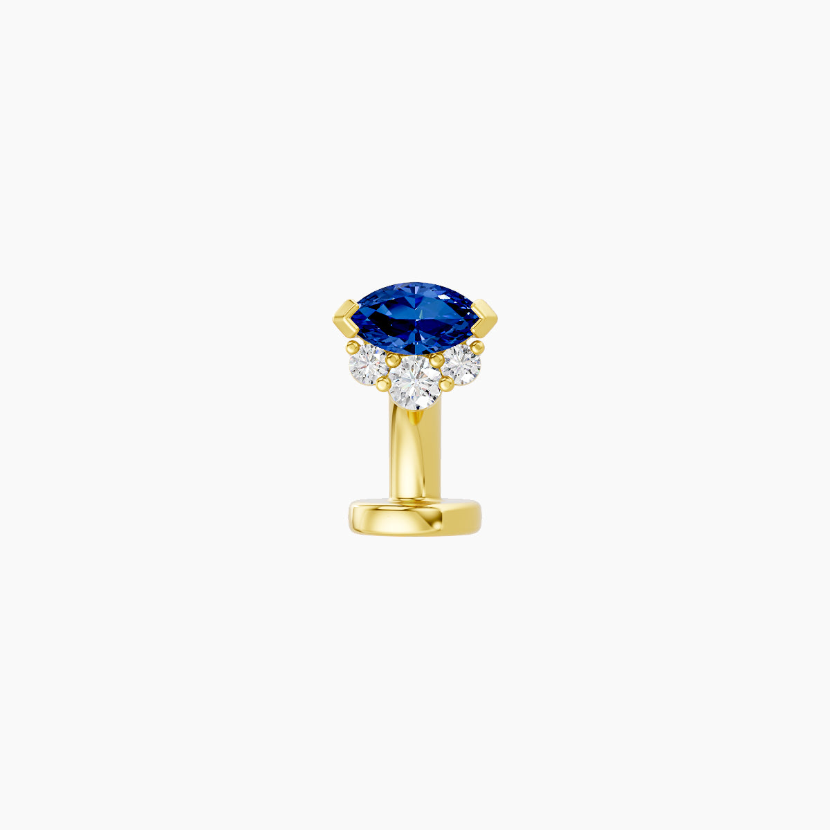 Danu | 18k Yellow Gold 6 mm 5 mm Sapphire & Diamond Floating Navel Piercing