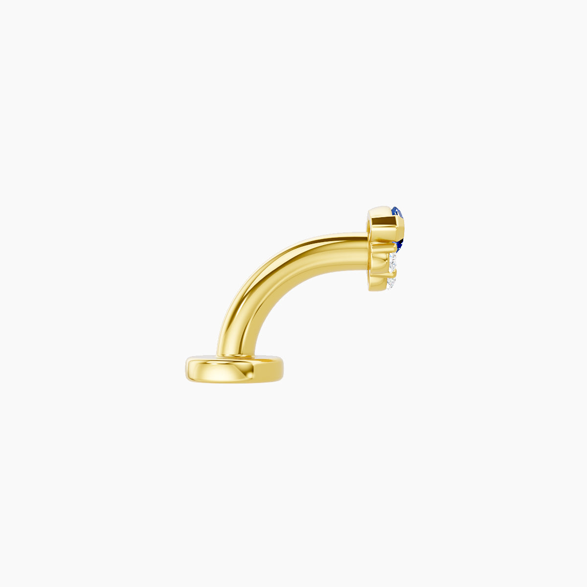 Danu | 18k Yellow Gold 6 mm 5 mm Sapphire & Diamond Floating Navel Piercing