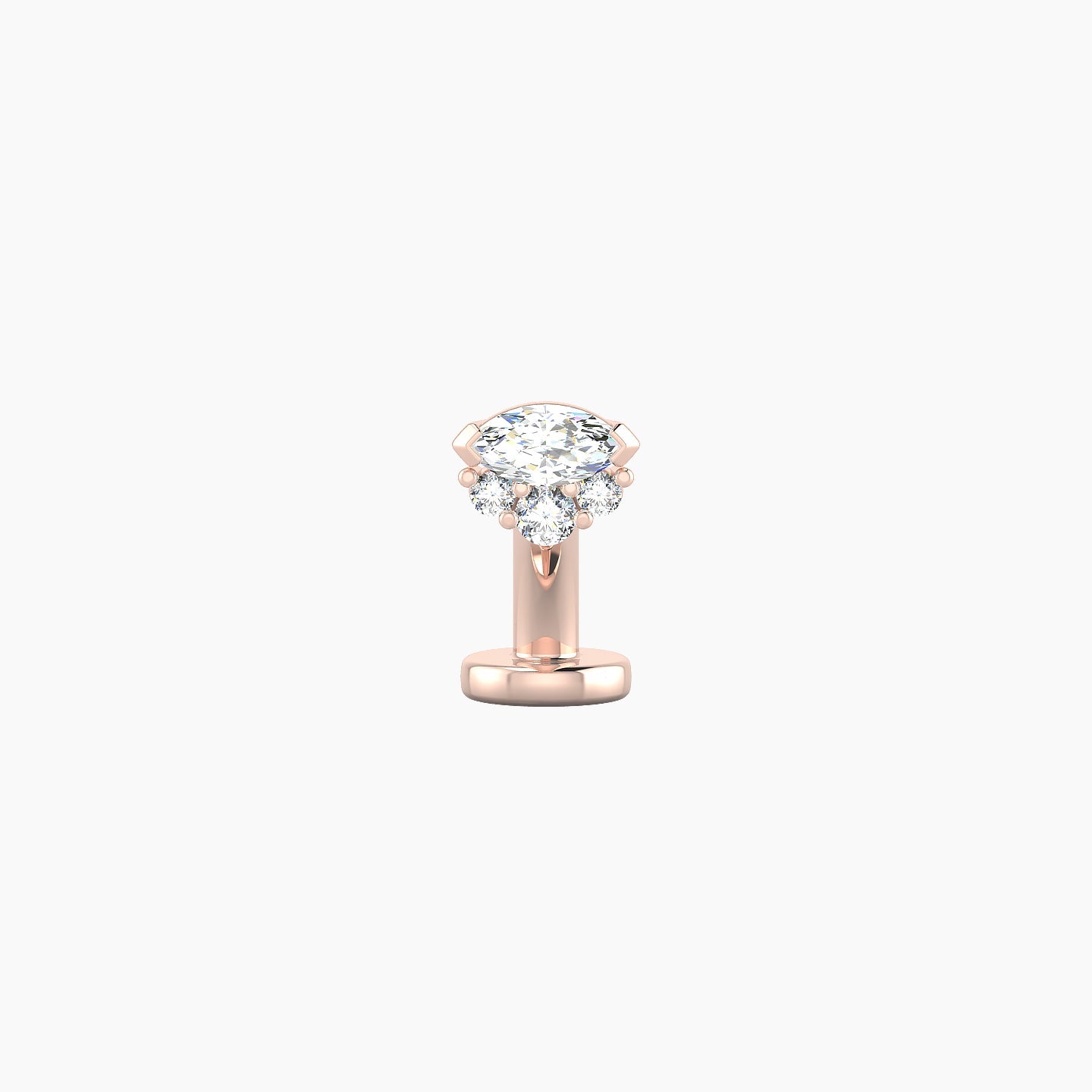 Danu | 18k Rose Gold 5 mm 6 mm Diamond Floating Navel Piercing