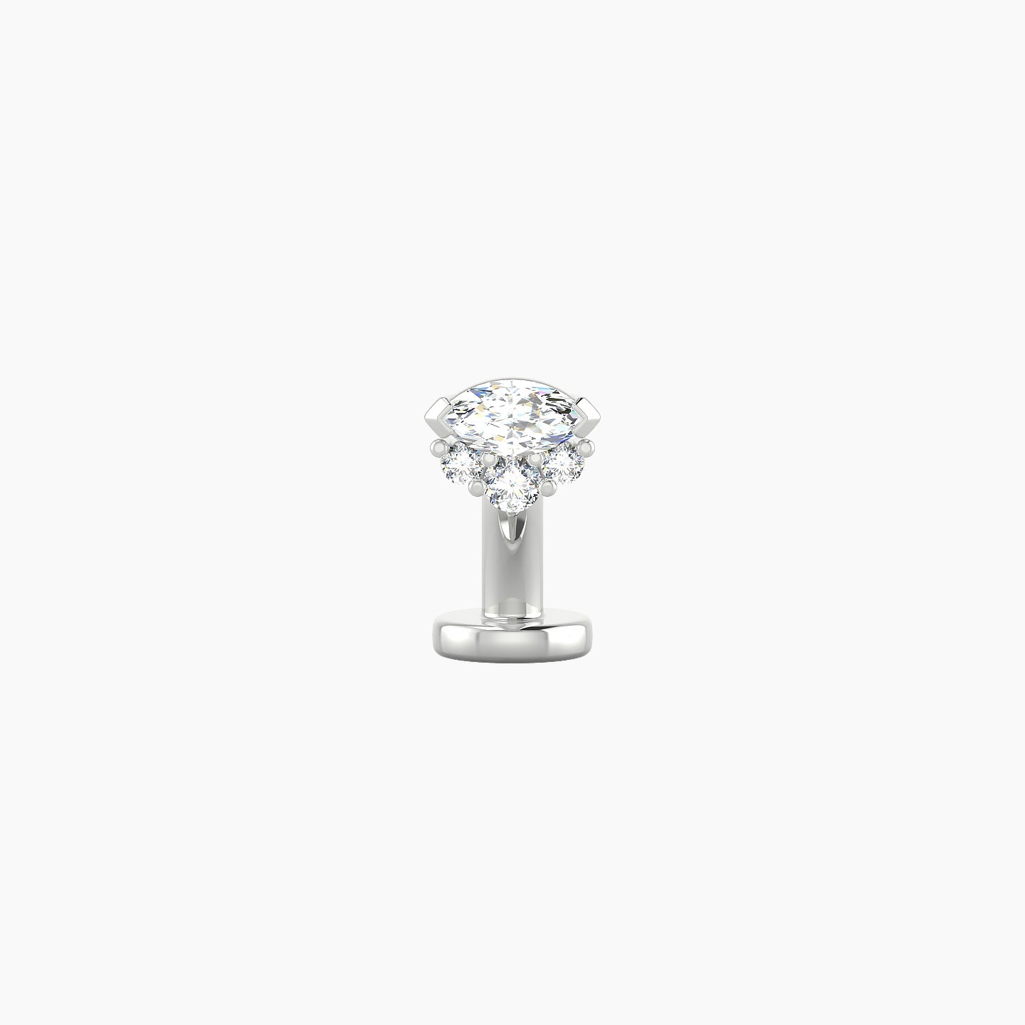 Danu | 18k White Gold 5 mm 6 mm Diamond Floating Navel Piercing