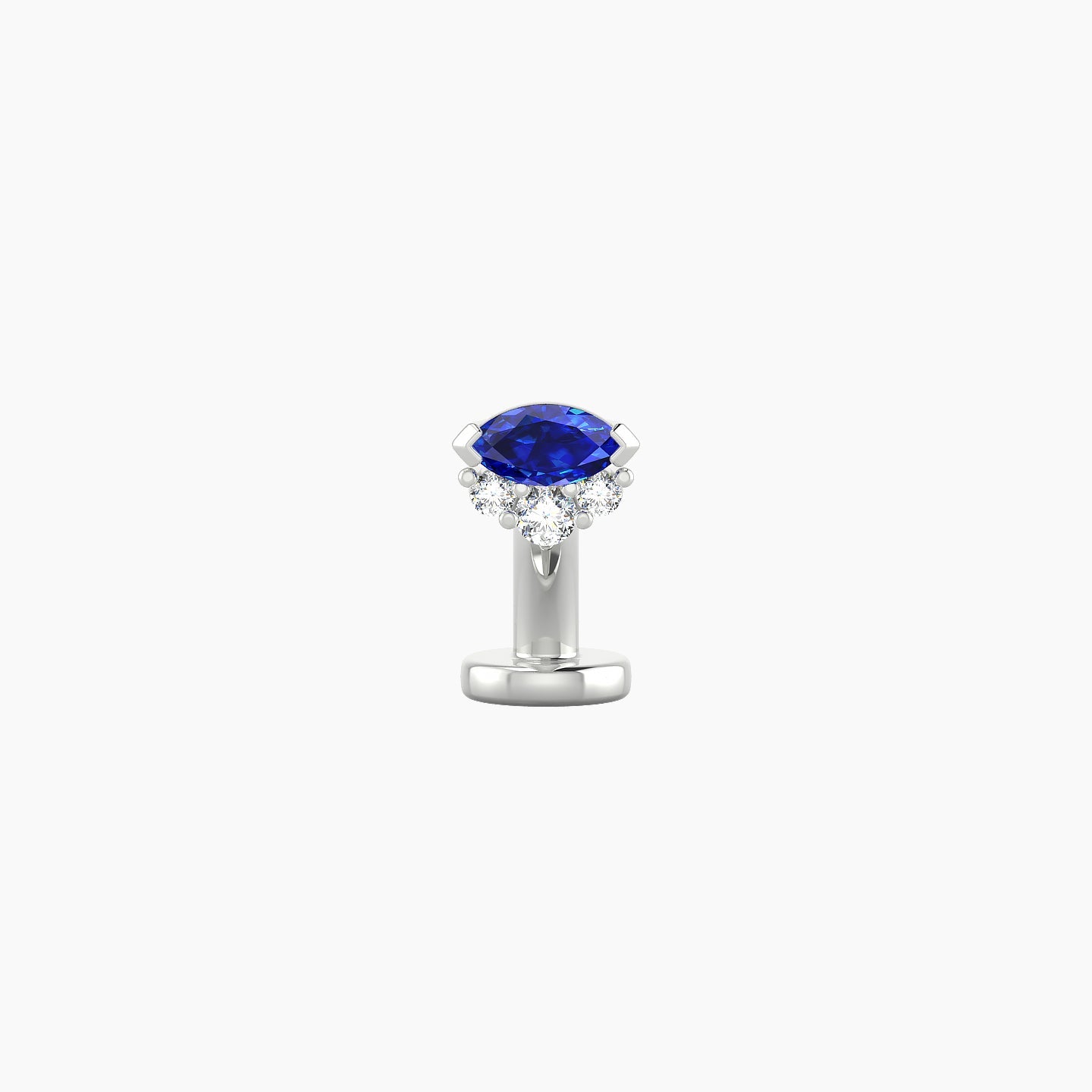 Danu | 18k White Gold 6 mm 5 mm Sapphire & Diamond Floating Navel Piercing