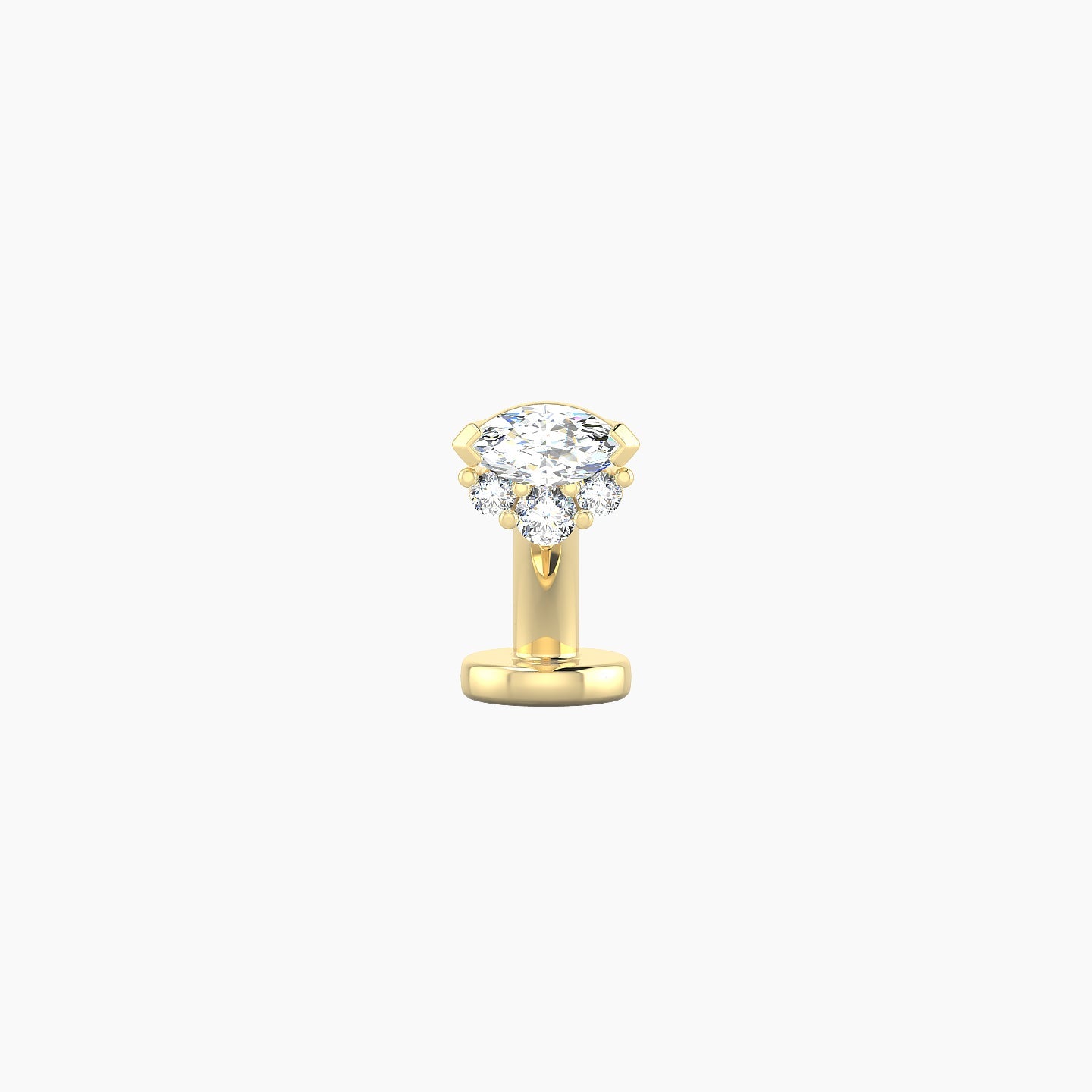 Danu | 18k Yellow Gold 5 mm 6 mm Diamond Floating Navel Piercing