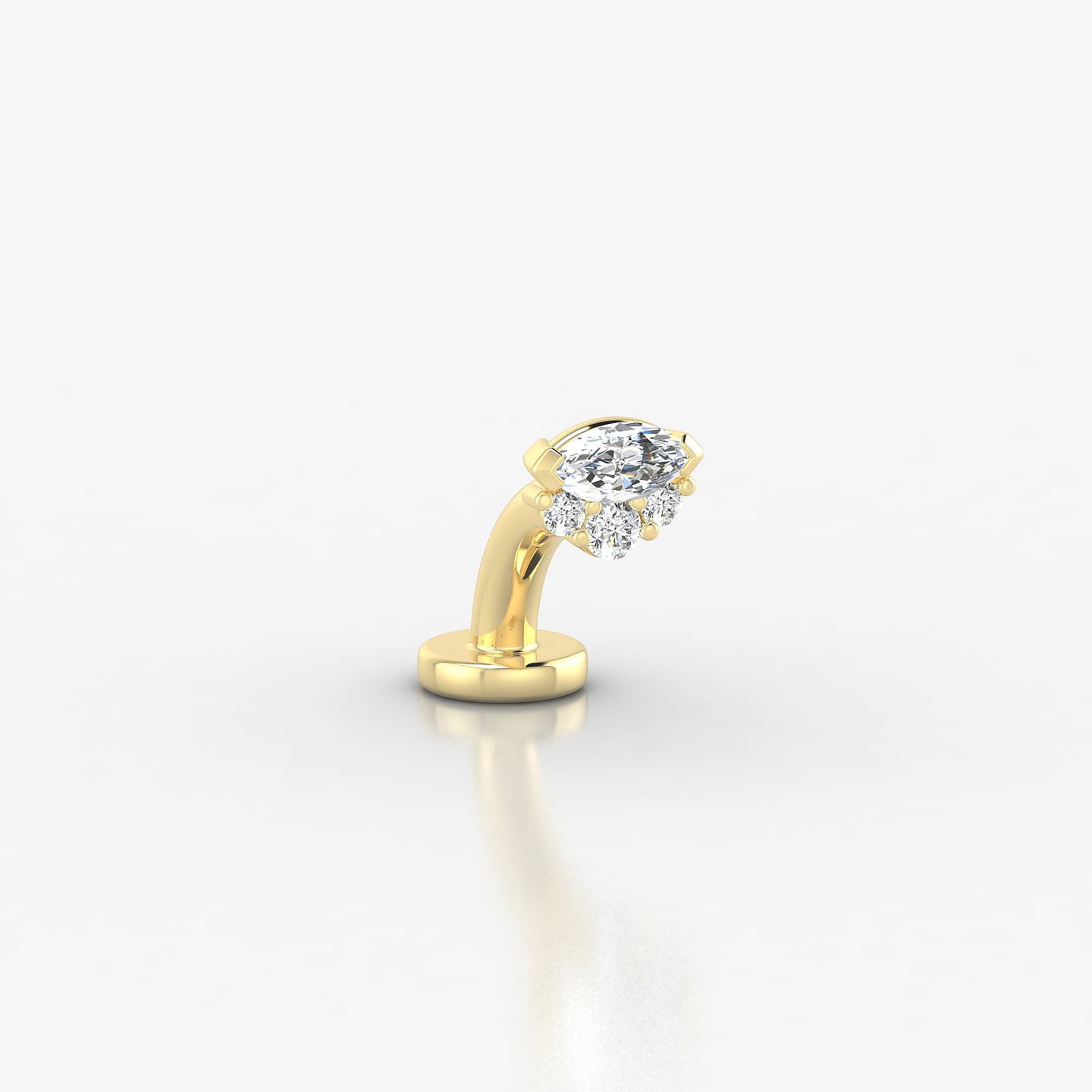 Danu | 18k Yellow Gold 5 mm 6 mm Diamond Floating Navel Piercing