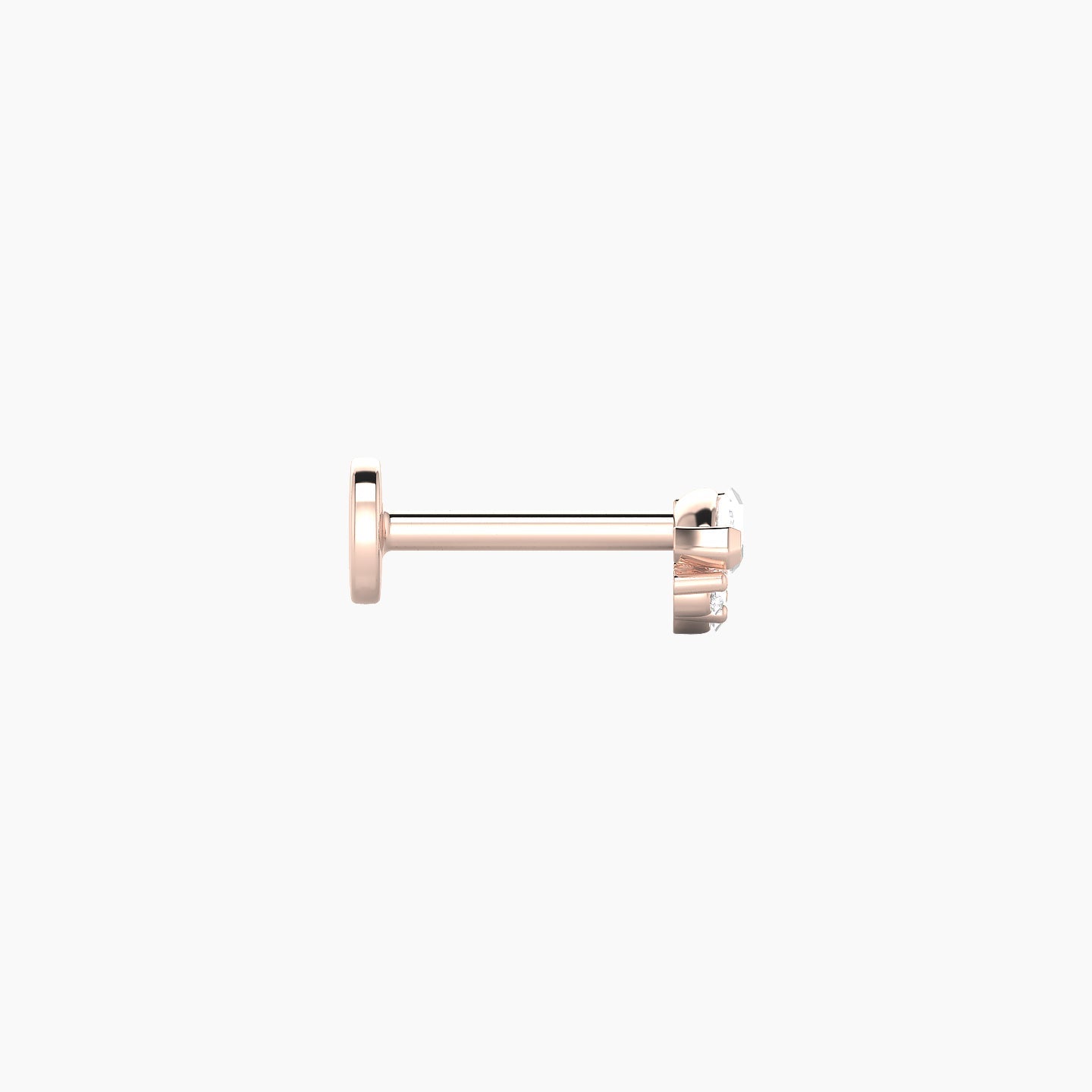 Danu | 18k Rose Gold 5 mm 6.5 mm Diamond Nostril Piercing