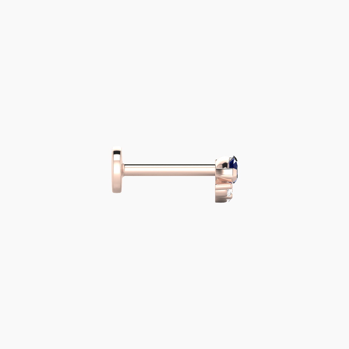 Danu | 18k Rose Gold 6.5 mm 5 mm Sapphire & Diamond Nostril Piercing