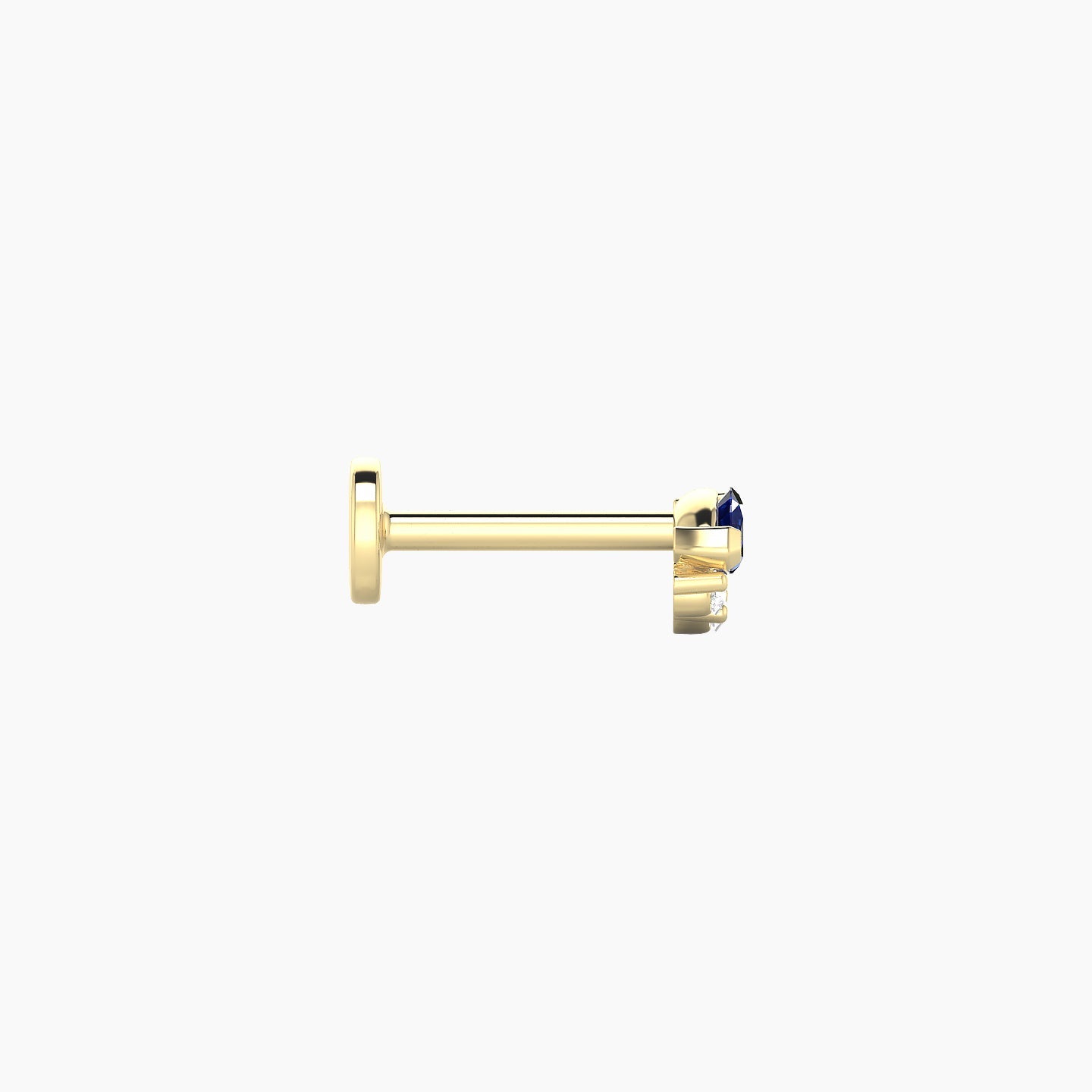 Danu | 18k Yellow Gold 6.5 mm 5 mm Sapphire & Diamond Nostril Piercing