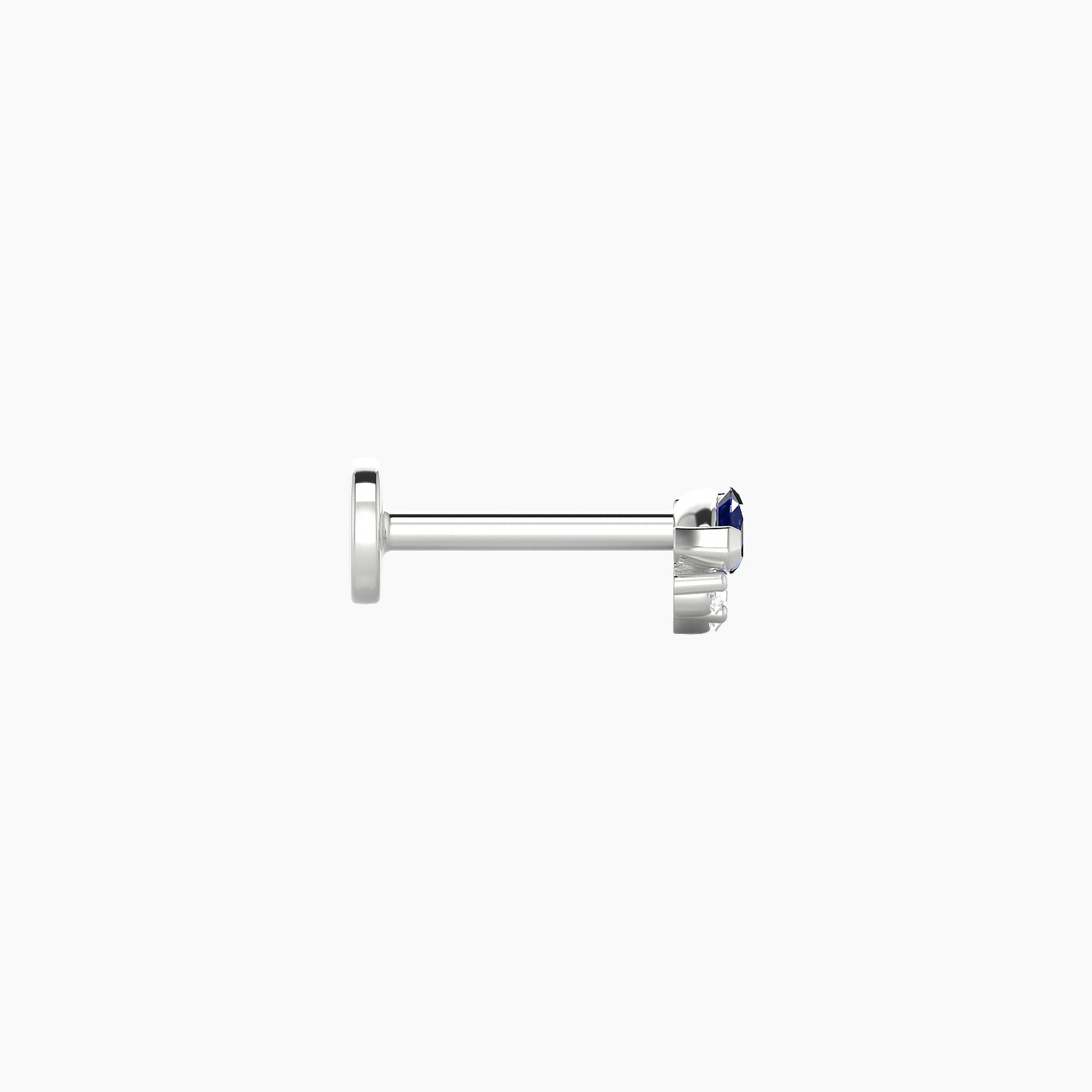 Danu | 18k White Gold 6.5 mm 5 mm Sapphire & Diamond Piercing