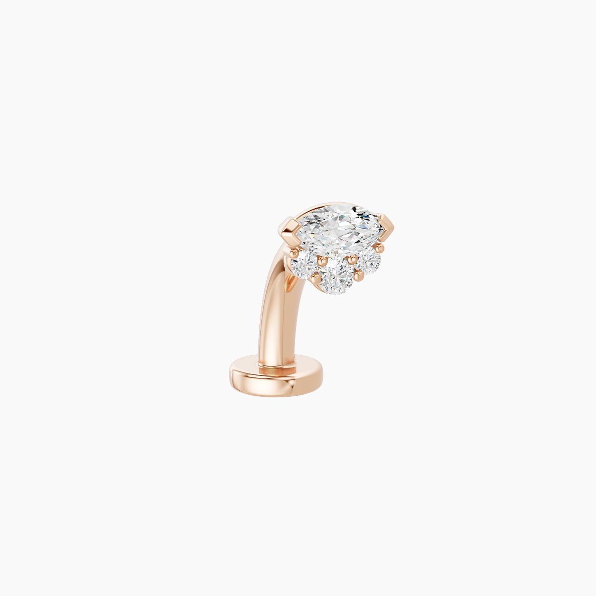 Danu | 18k Rose Gold 5 mm 8 mm Diamond Floating Navel Piercing