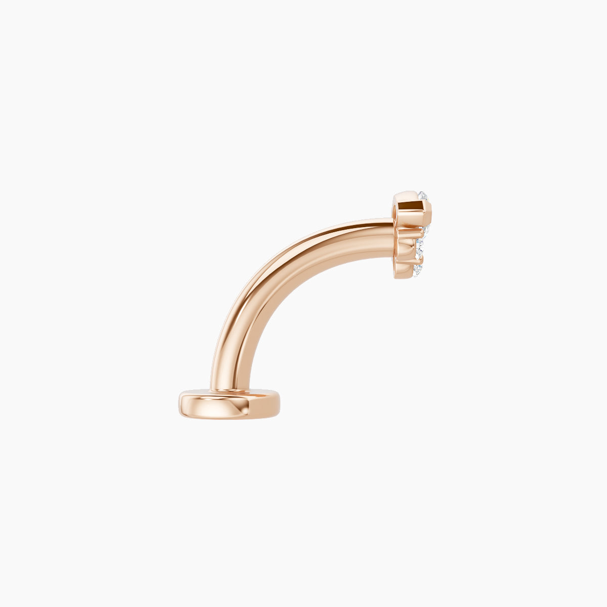 Danu | 18k Rose Gold 5 mm 8 mm Diamond Floating Navel Piercing