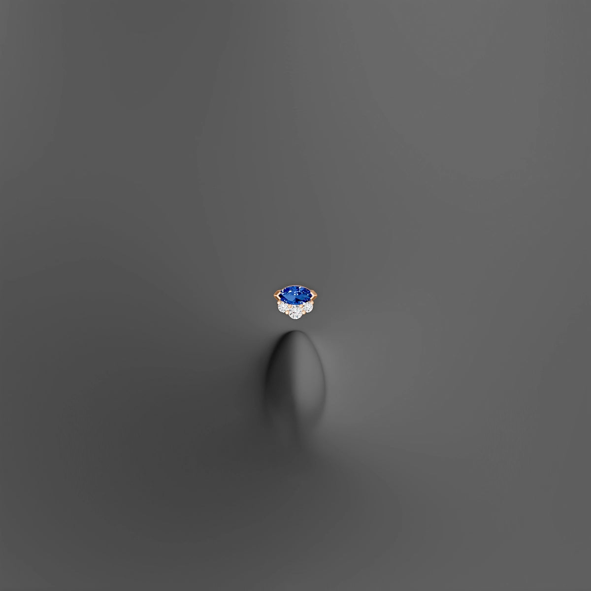 Danu | 18k Rose Gold 8 mm 5 mm Sapphire & Diamond Floating Navel Piercing