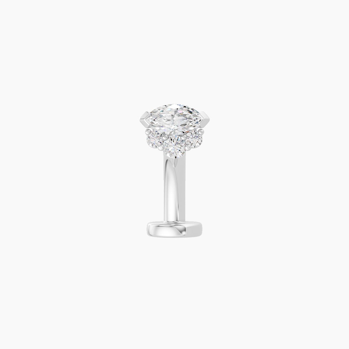 Danu | 18k White Gold 5 mm 8 mm Diamond Floating Navel Piercing