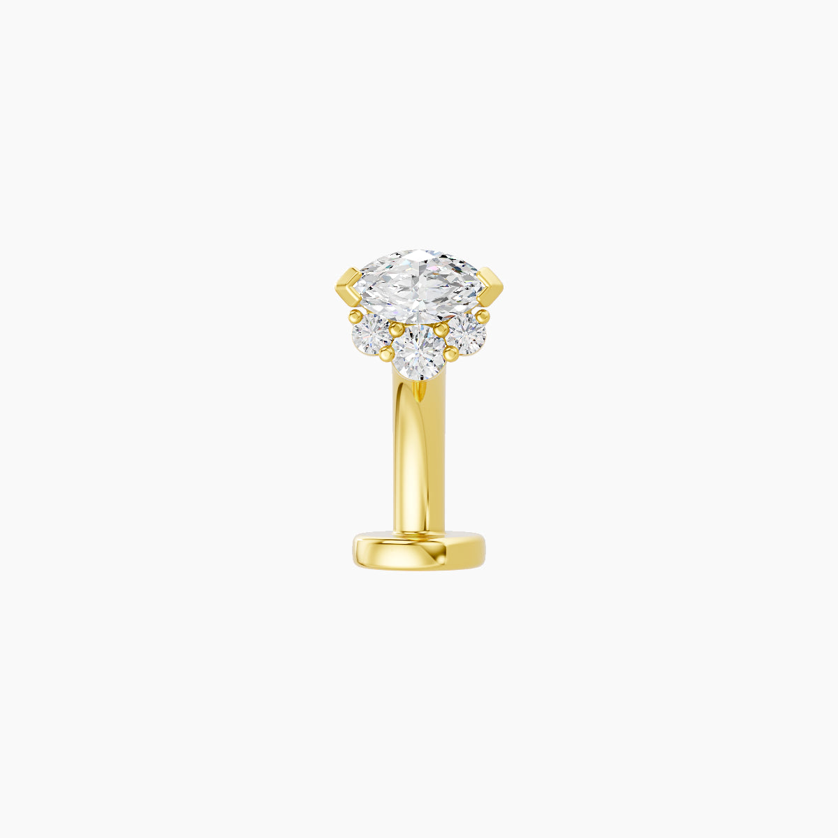 Danu | 18k Yellow Gold 5 mm 8 mm Diamond Floating Navel Piercing