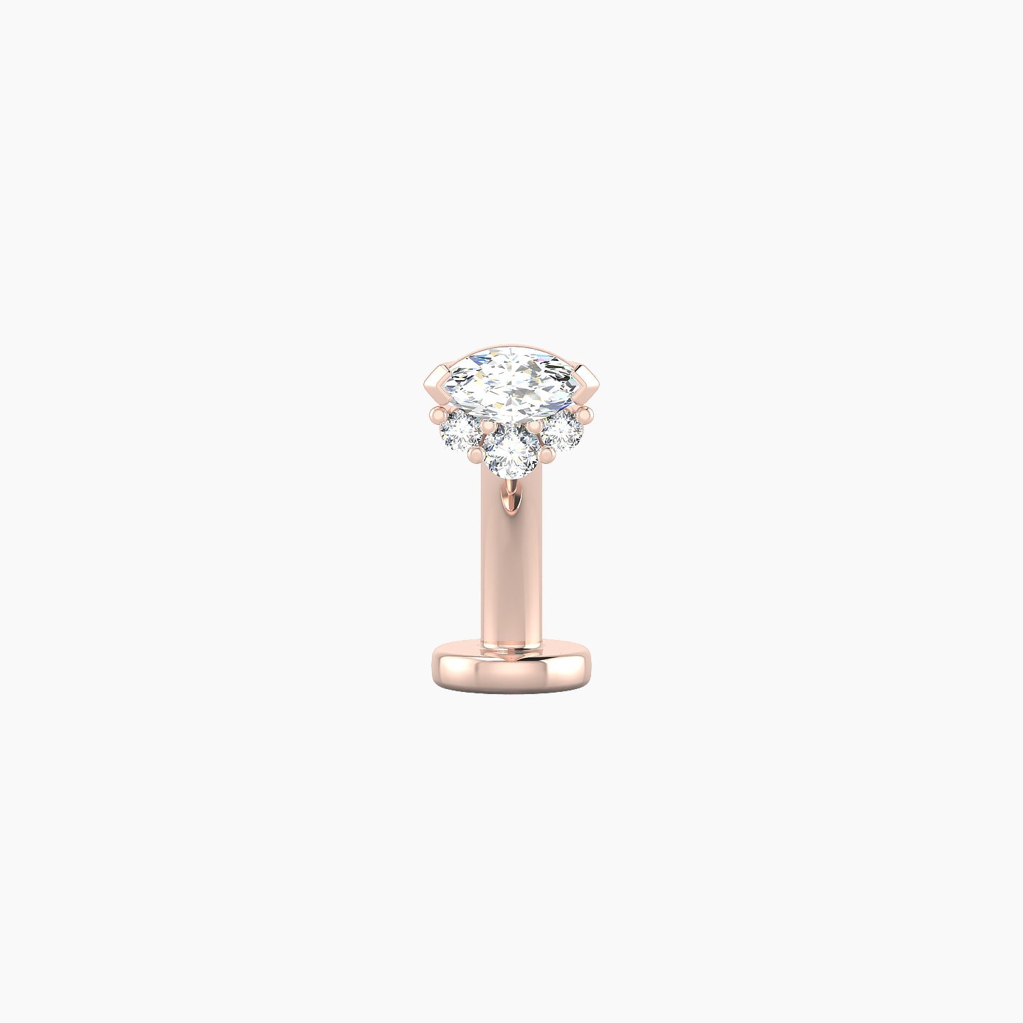 Danu | 18k Rose Gold 5 mm 8 mm Diamond Floating Navel Piercing