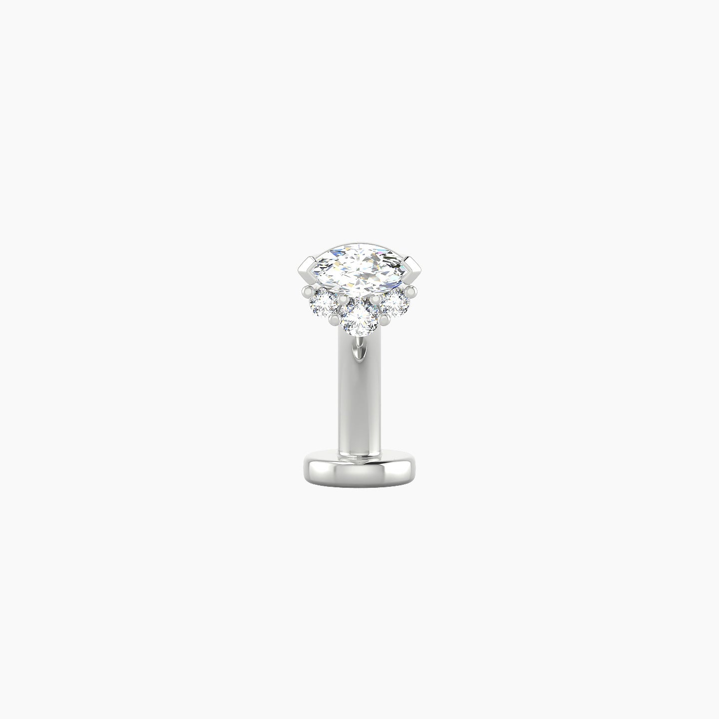 Danu | 18k White Gold 5 mm 8 mm Diamond Floating Navel Piercing