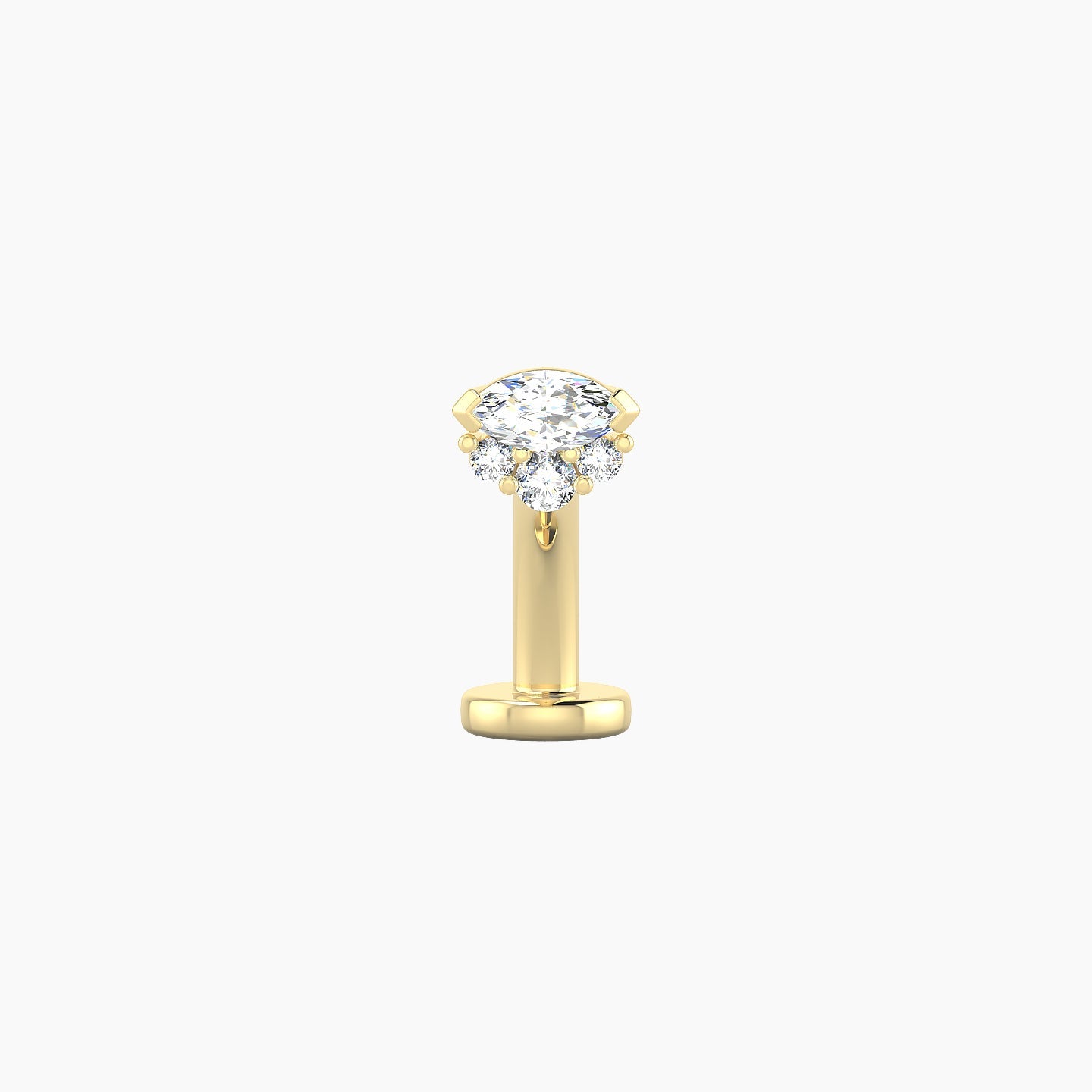 Danu | 18k Yellow Gold 5 mm 8 mm Diamond Floating Navel Piercing