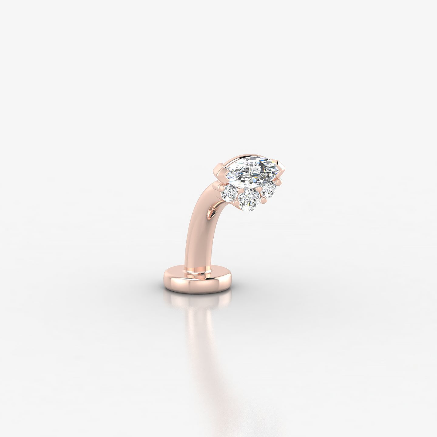 Danu | 18k Rose Gold 5 mm 8 mm Diamond Floating Navel Piercing