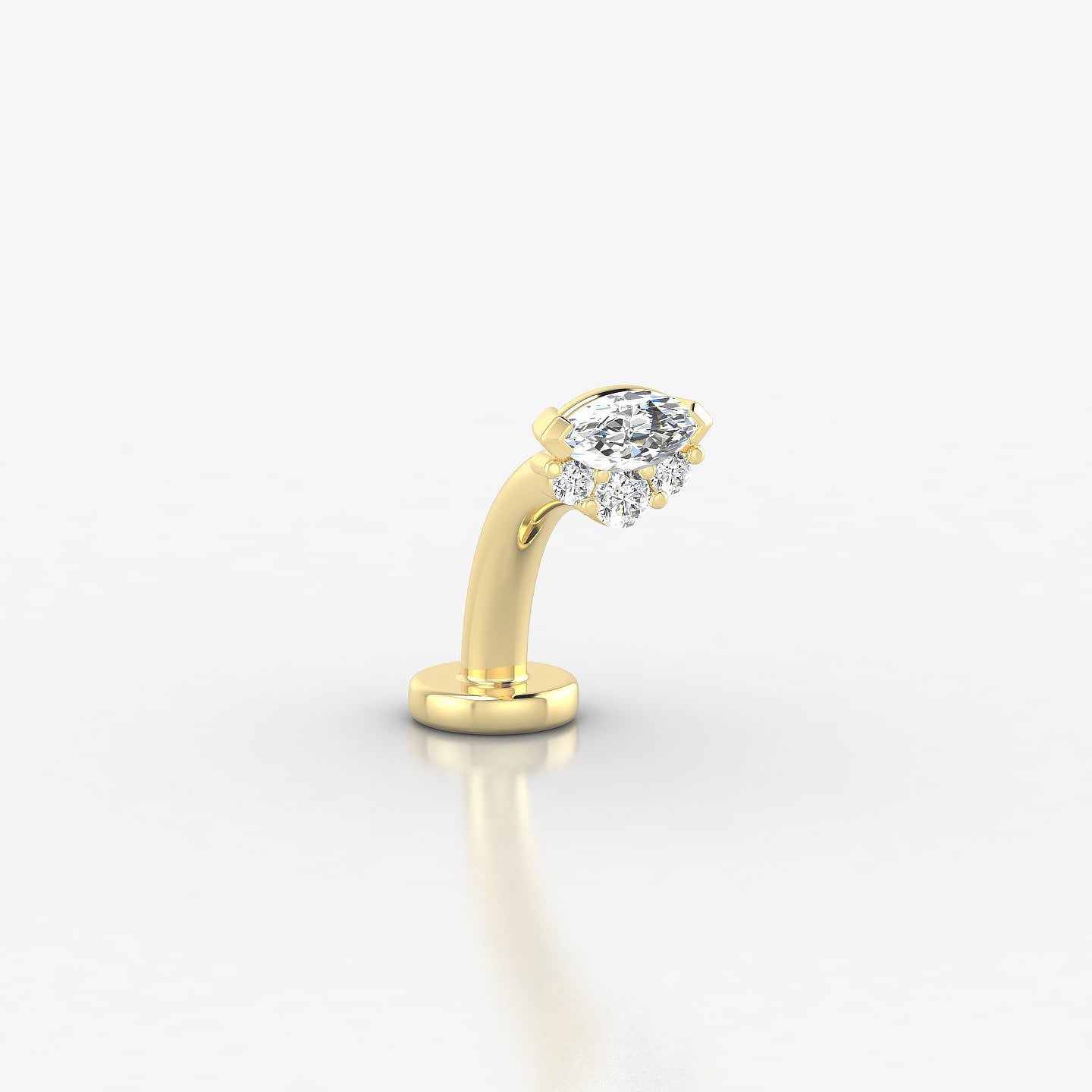 Danu | 18k Yellow Gold 5 mm 8 mm Diamond Floating Navel Piercing