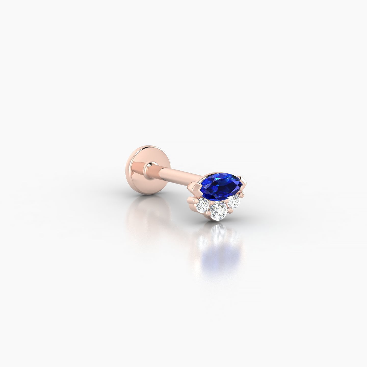 Danu | 18k Rose Gold 8 mm 5 mm Sapphire & Diamond Nostril Piercing