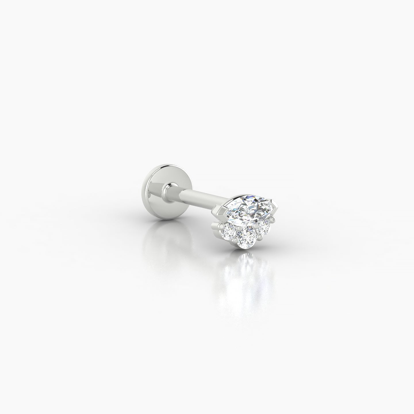 Danu | 18k White Gold 5 mm 8 mm Diamond Nostril Piercing