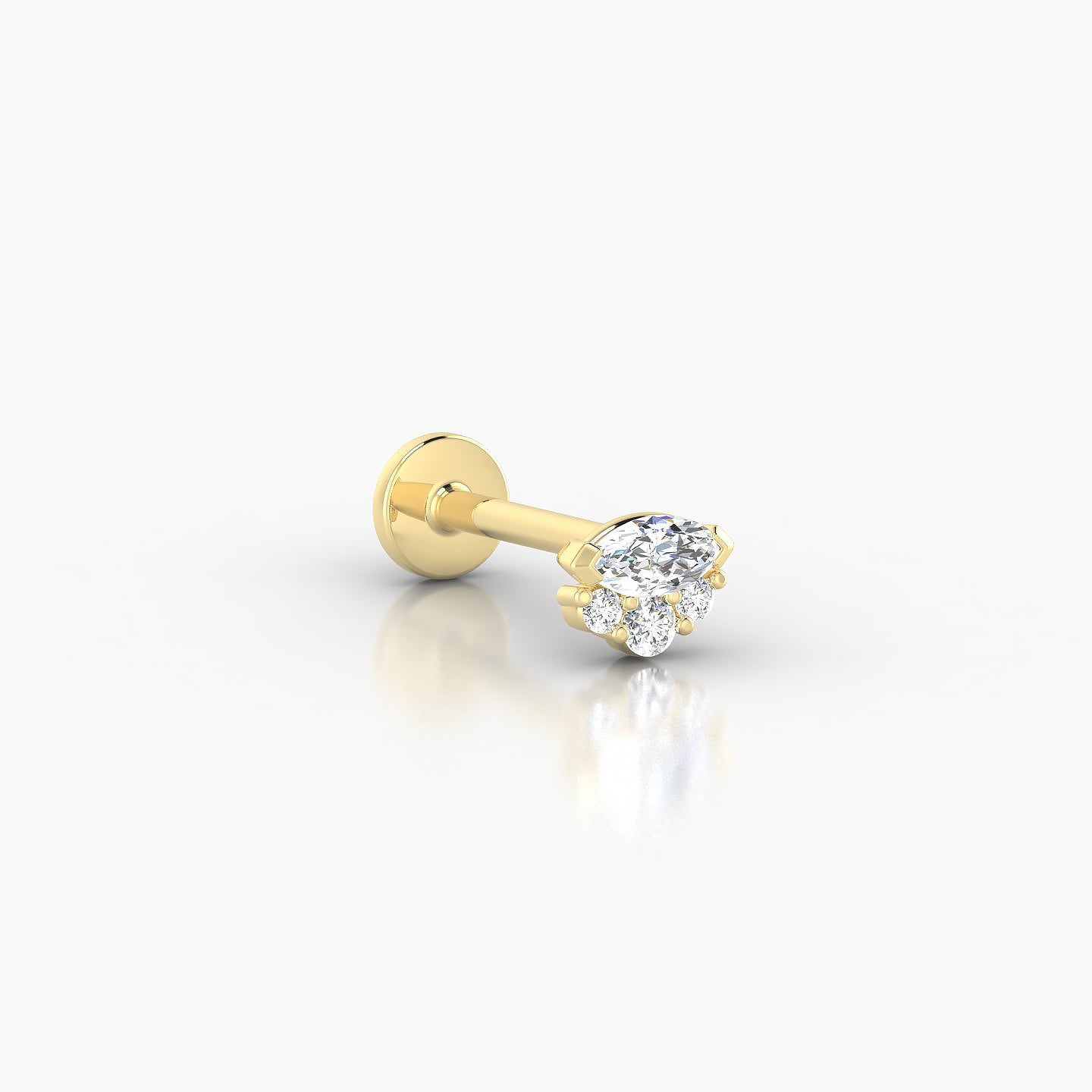 Danu | 18k Yellow Gold 5 mm 8 mm Diamond Nostril Piercing