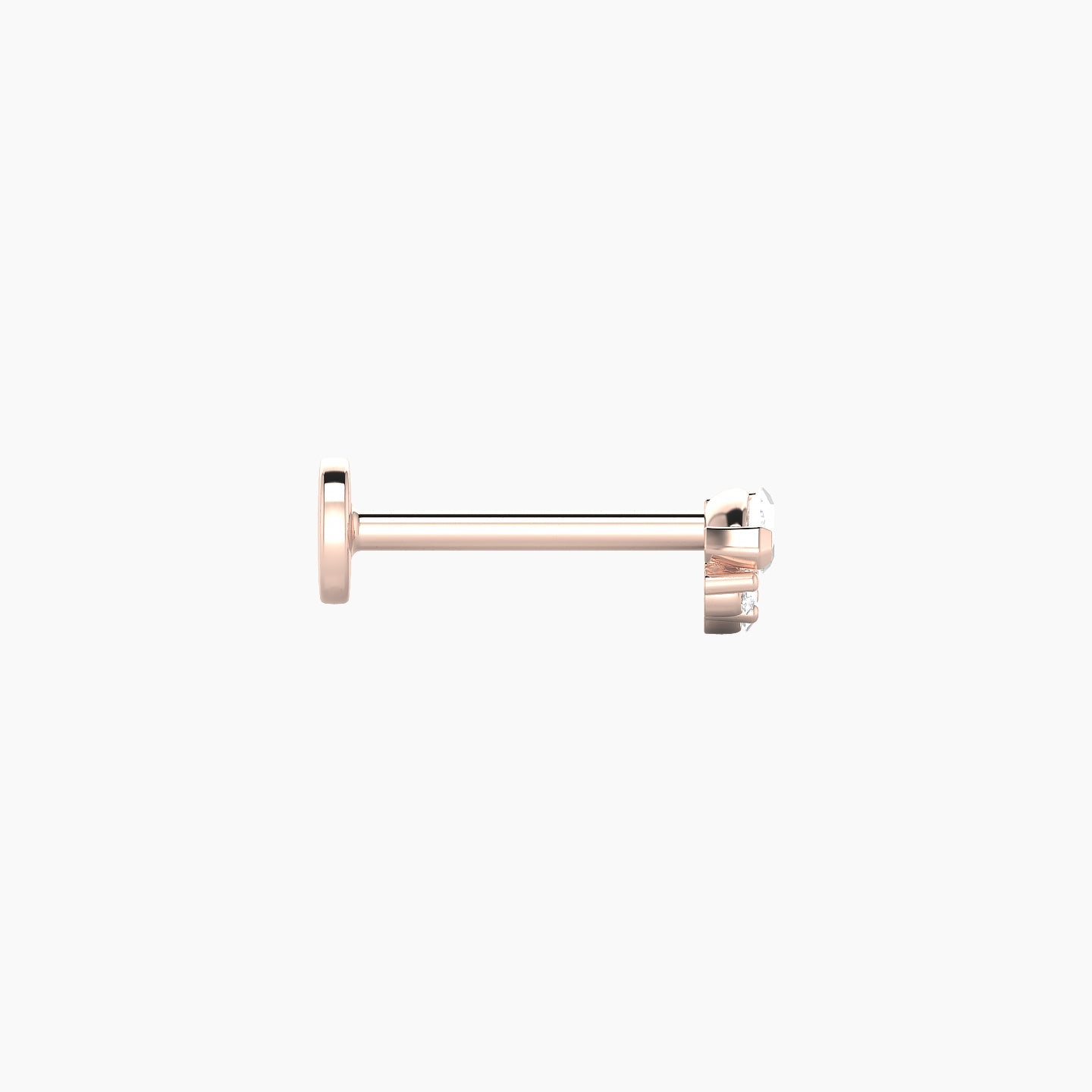 Danu | 18k Rose Gold 5 mm 8 mm Diamond Nostril Piercing