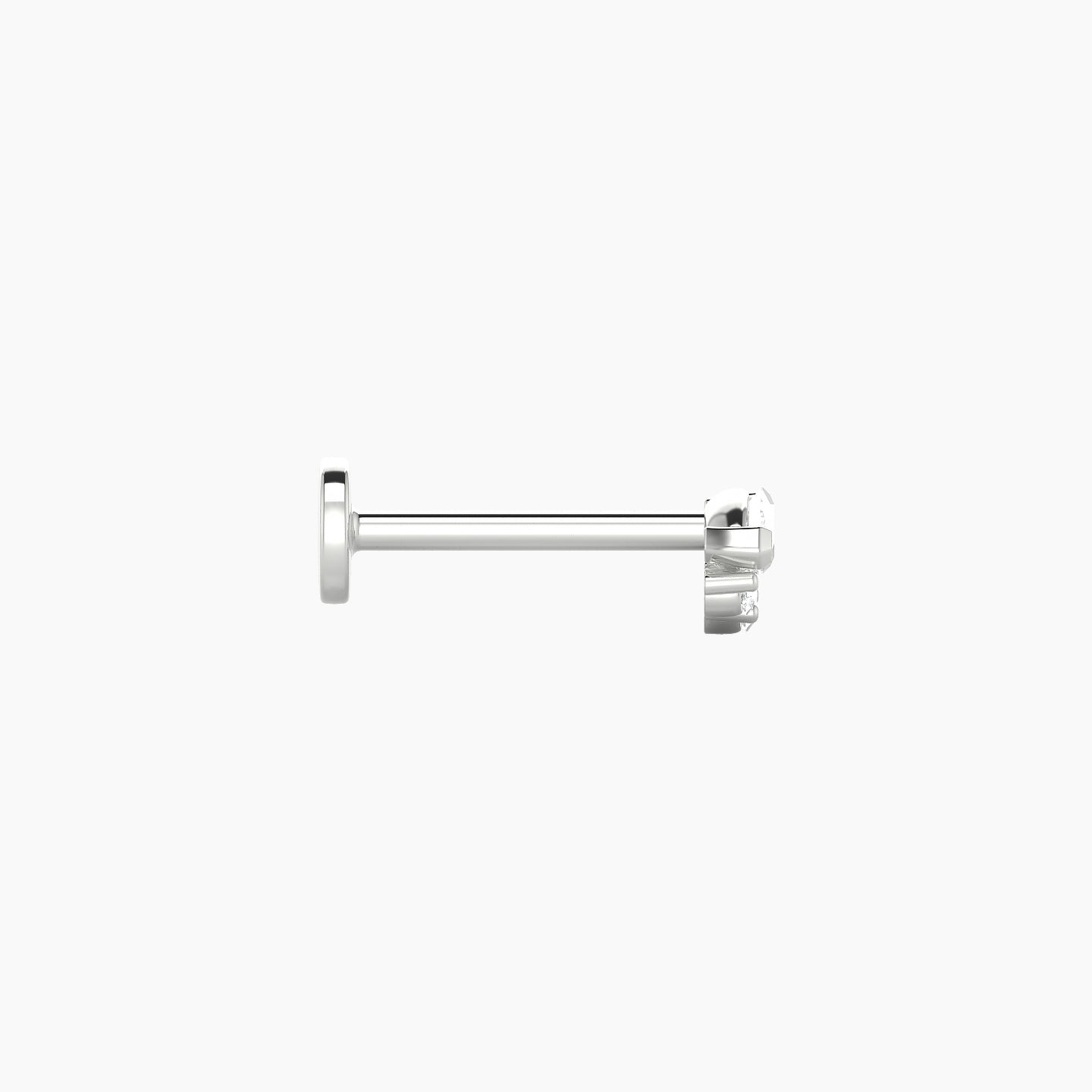 Danu | 18k White Gold 5 mm 8 mm Diamond Nostril Piercing