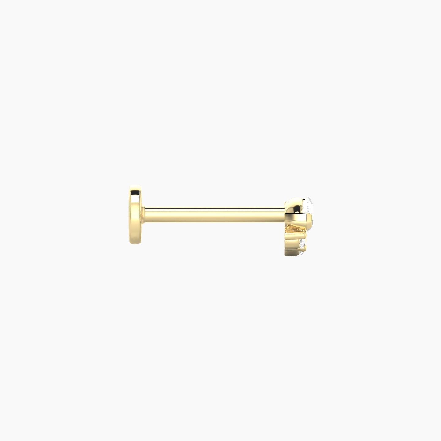 Danu | 18k Yellow Gold 5 mm 8 mm Diamond Nostril Piercing