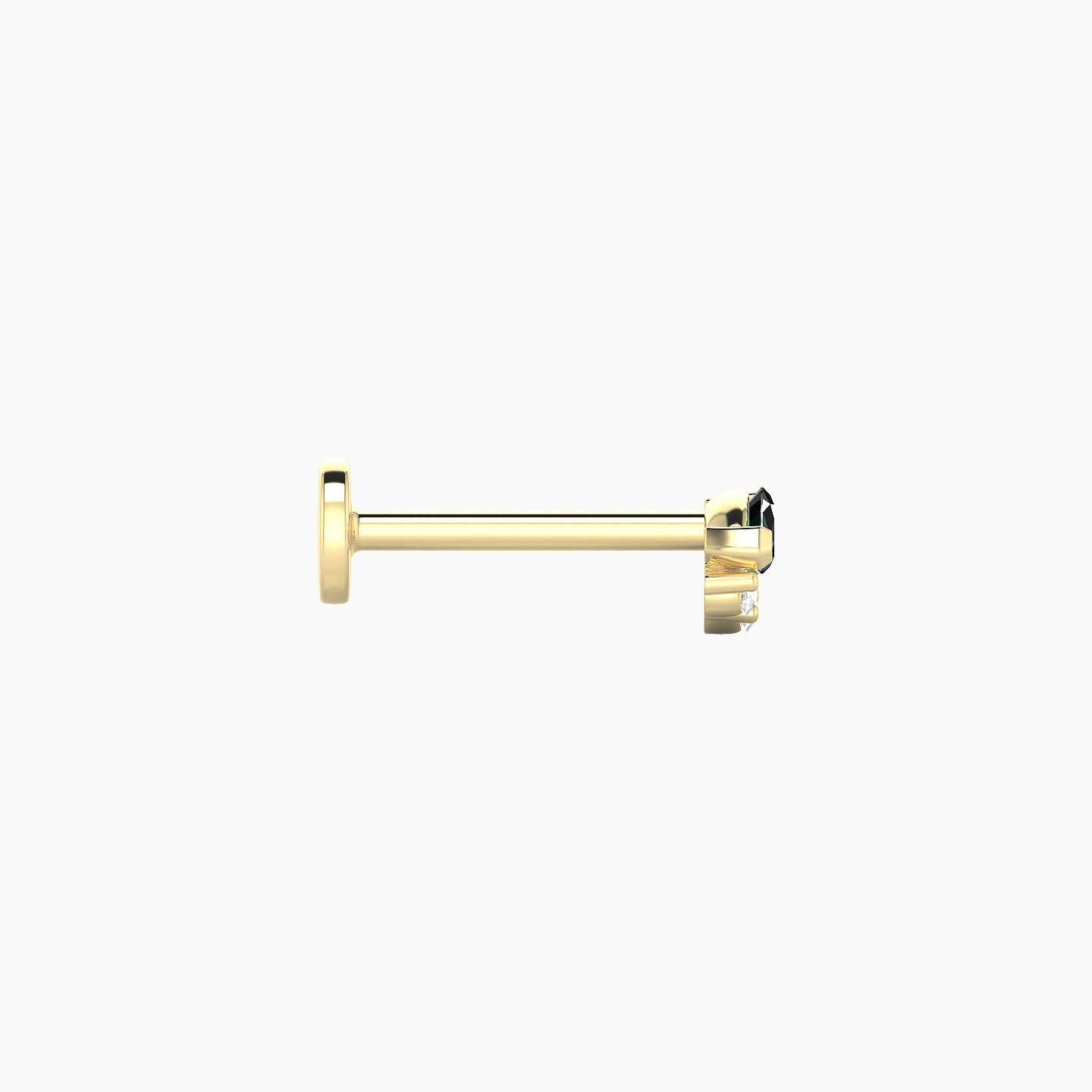 Danu | 18k Yellow Gold 8 mm 5 mm Emerald & Diamond Nostril Piercing