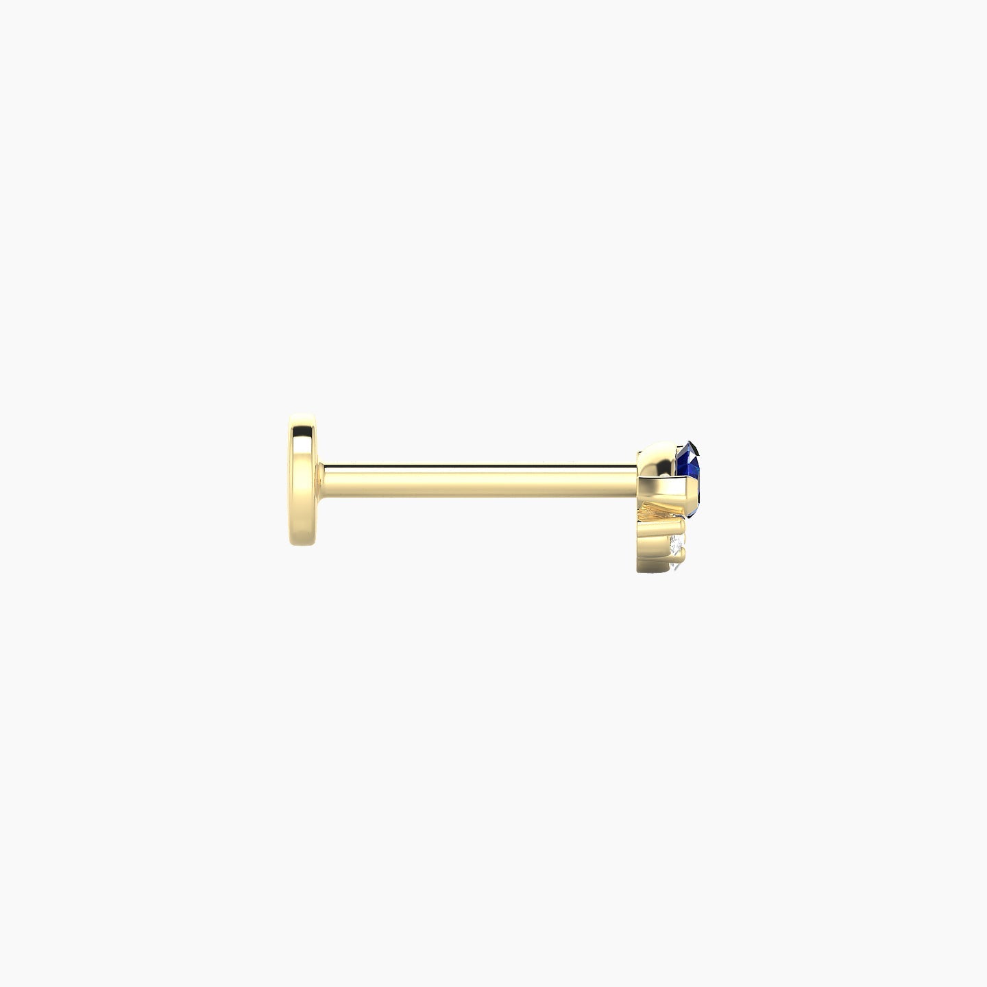 Danu | 18k Yellow Gold 8 mm 5 mm Sapphire & Diamond Nostril Piercing