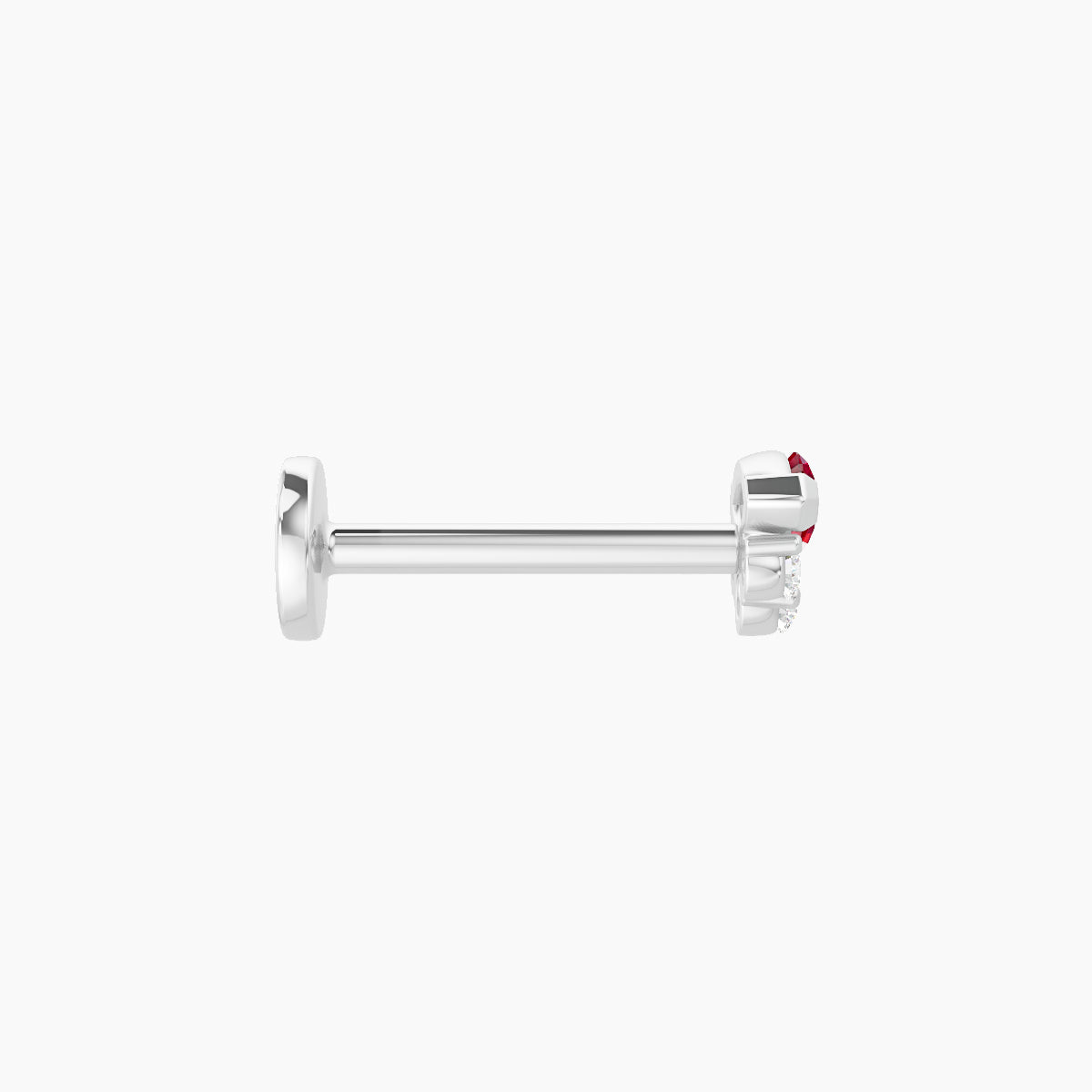 Danu | 18k White Gold 8 mm 5 mm Ruby & Diamond Piercing