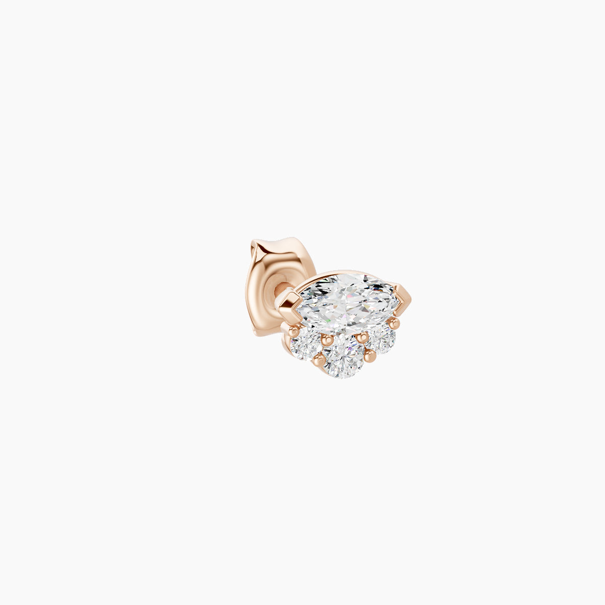 Danu | 18k Rose Gold 5 mm Diamond Earring