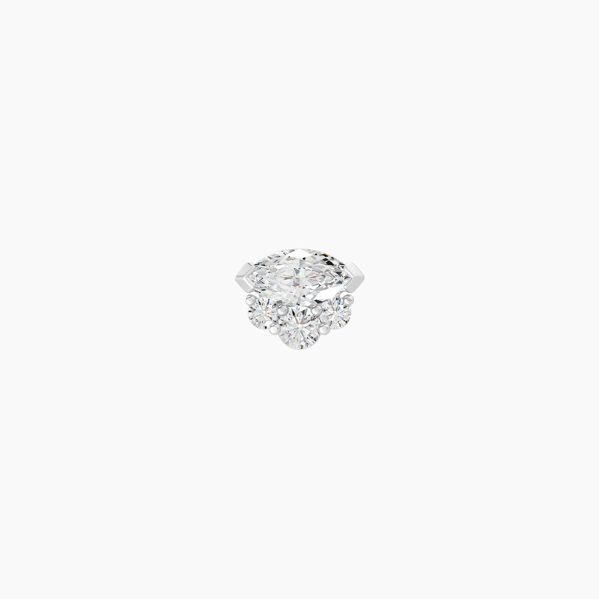 Danu | 18k White Gold 5 mm Diamond Earring