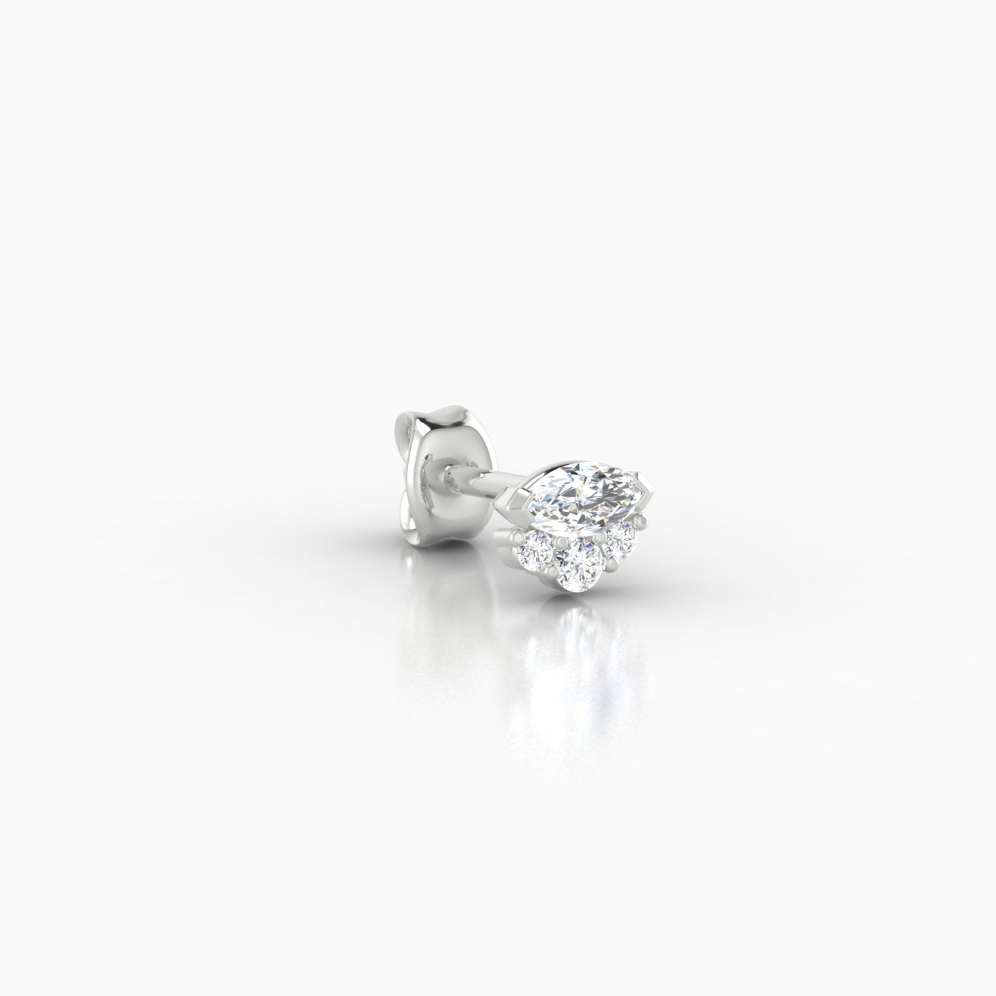 Danu | 18k White Gold 5 mm Diamond Earring