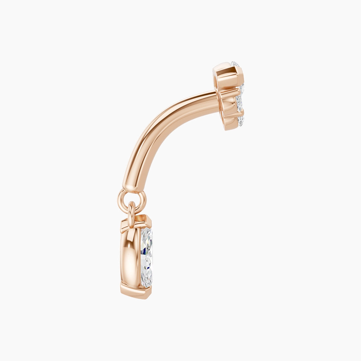 Danu | 18k Rose Gold 6 mm Diamond Rook Piercing