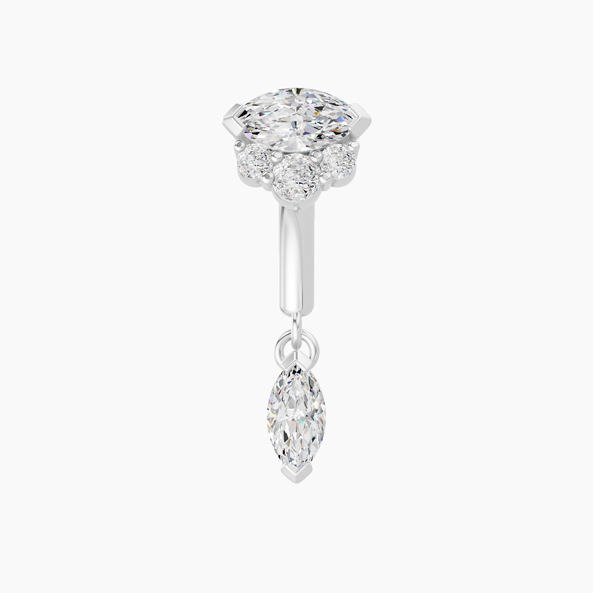 Danu | 18k White Gold 6 mm Diamond Rook Piercing