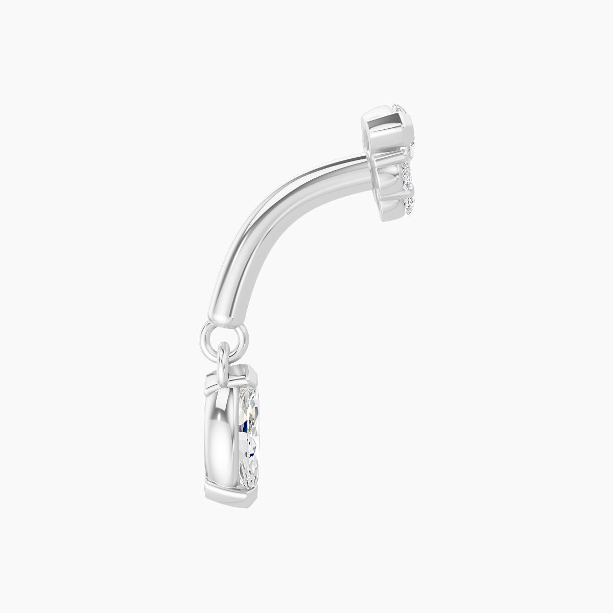 Danu | 18k White Gold 6 mm Diamond Rook Piercing